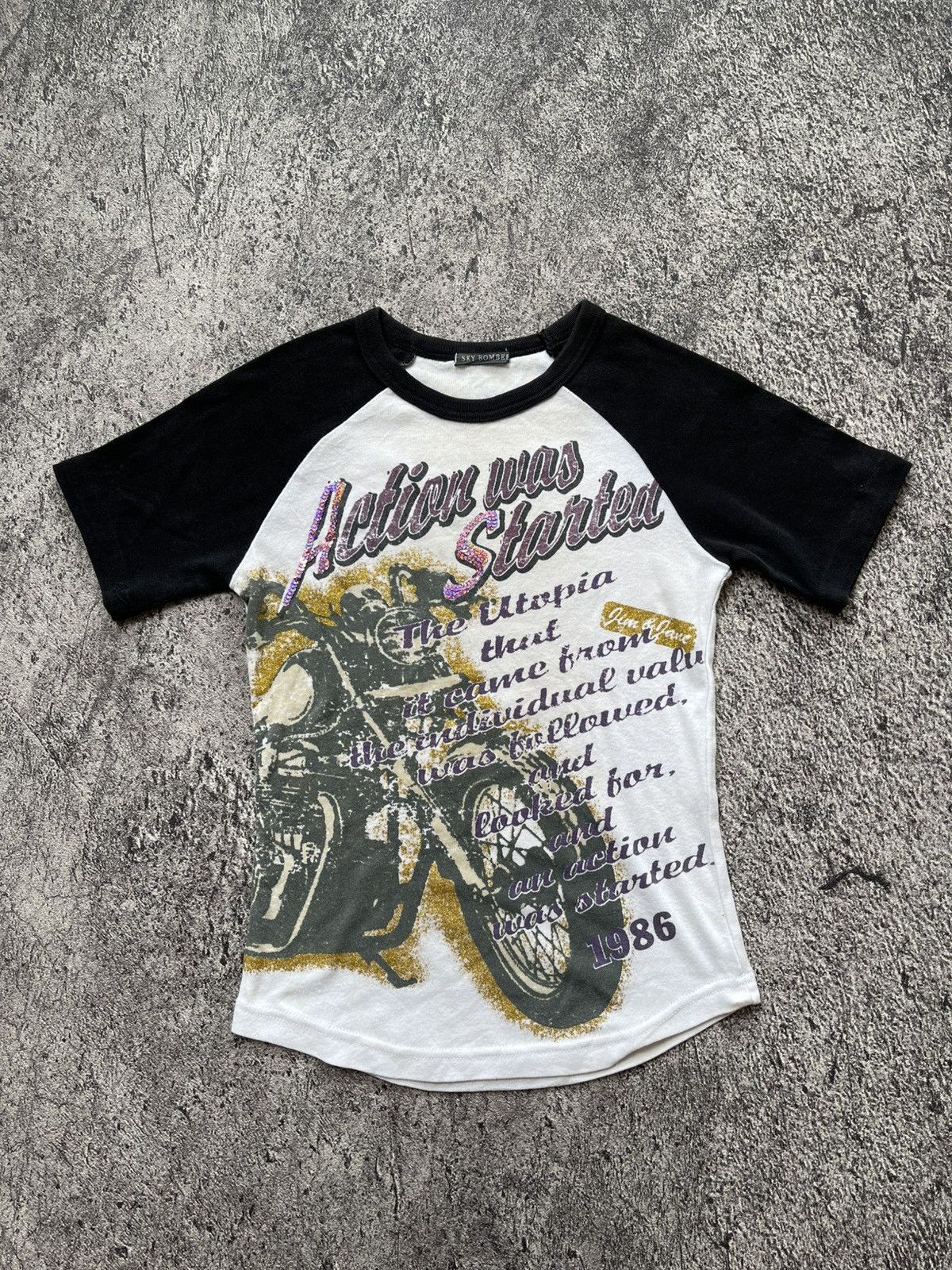Japanese Brand Y2K Sky Bomber poem tshirt Size S / US 4 / IT 40 - 1 Thumbnail