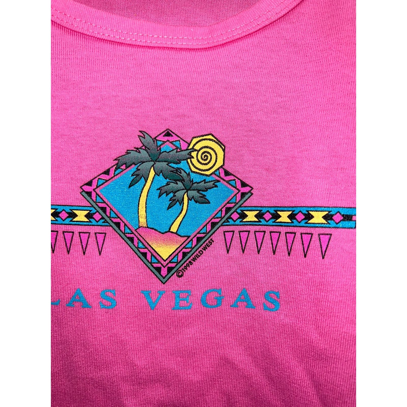 Anvil Women Vintage Las Vegas Shirt Top Palm Tree Destination Tee Size L / US 10 / IT 46 - 3 Thumbnail