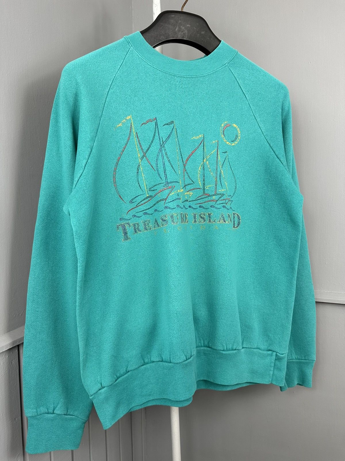 Vintage 90s Oneita Florida Treasure Island Vintage Sweatshirt Size US L / EU 52-54 / 3 - 3 Thumbnail