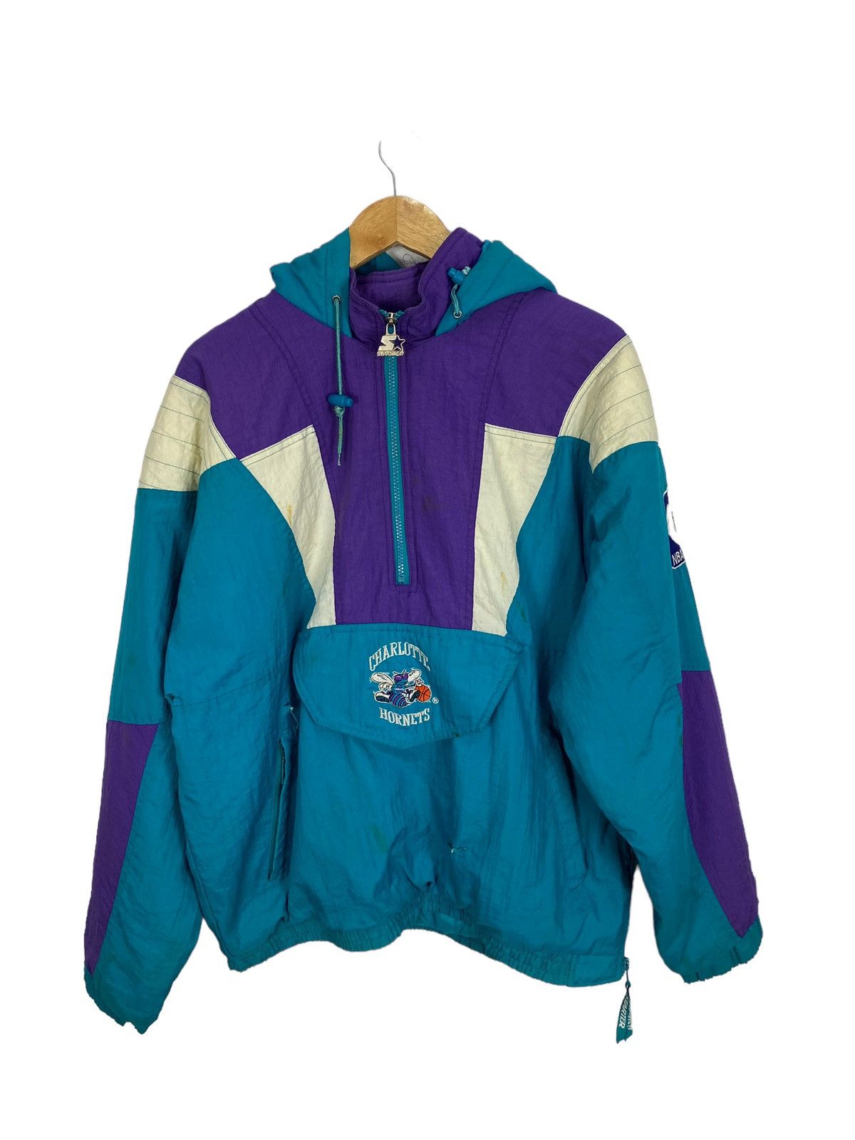 NBA Vintage charlotte hornets starter hoodie jacket Size US M / EU 48-50 / 2 - 7 Thumbnail