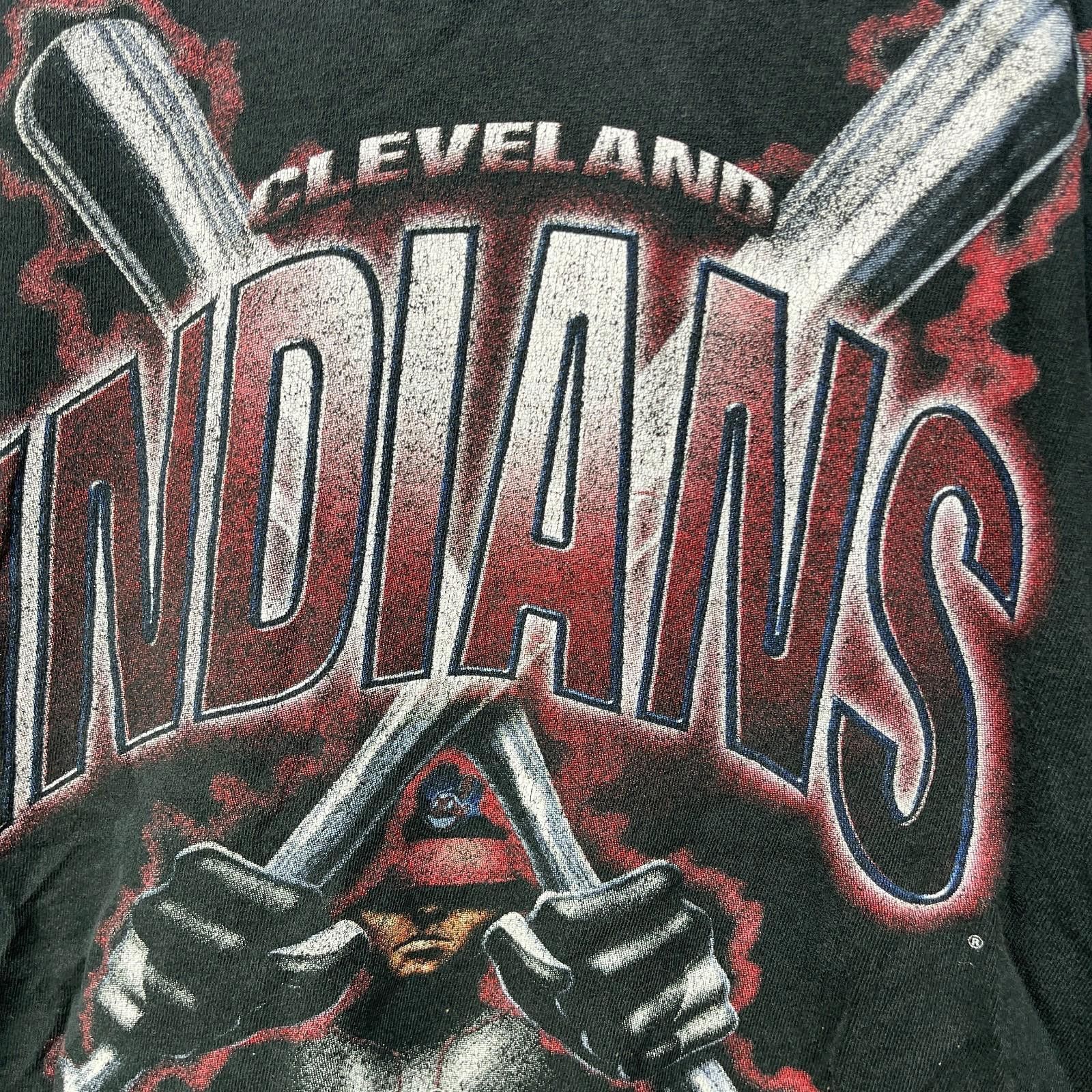 Vintage Vintage Cleveland Indians MLB T Shirt XL Size ONE SIZE - 3 Thumbnail