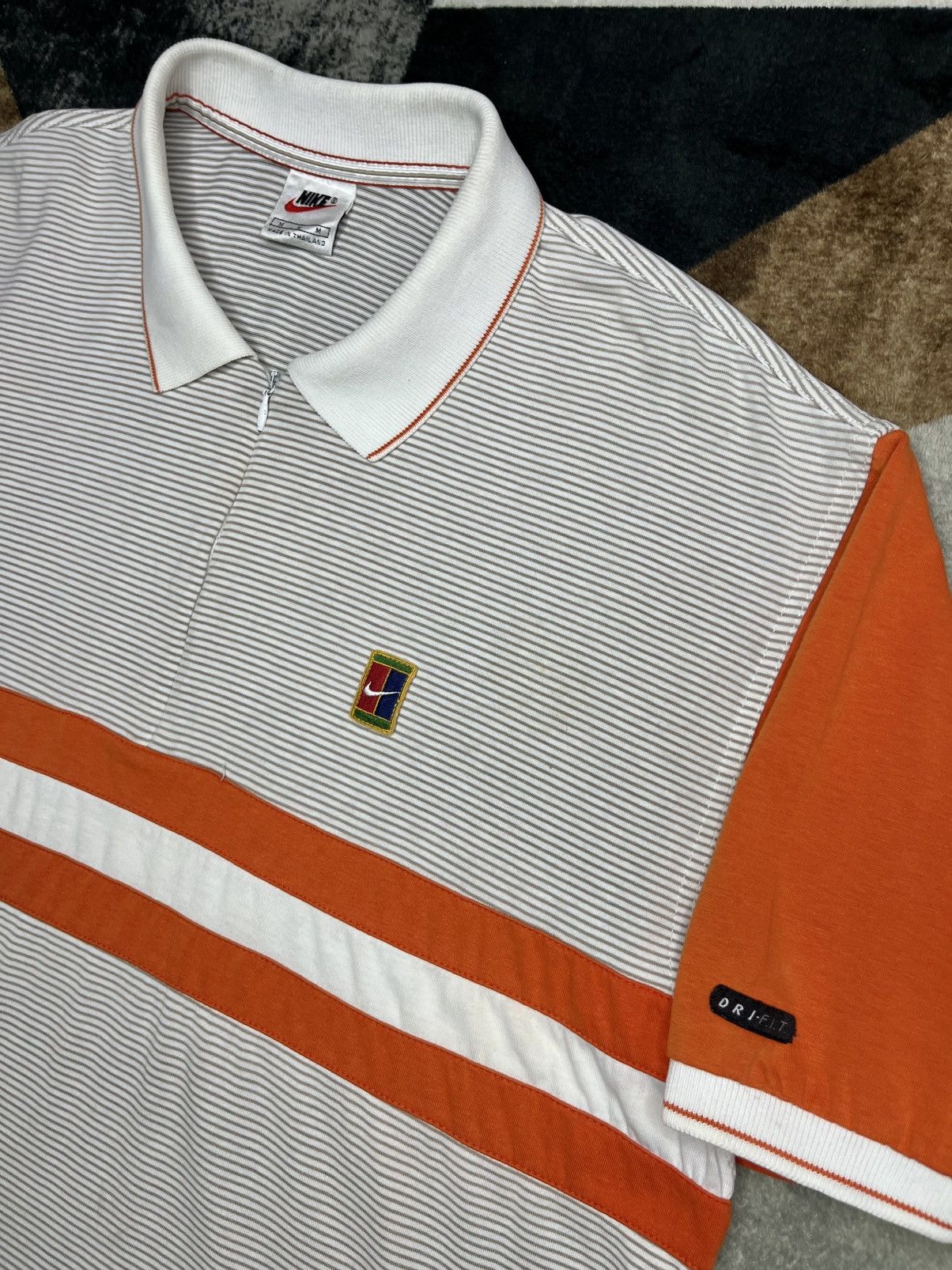 Nike Vintage 90s Nike Court Stripe Polo Shirts Halfzip Size US M / EU 48-50 / 2 - 5 Thumbnail