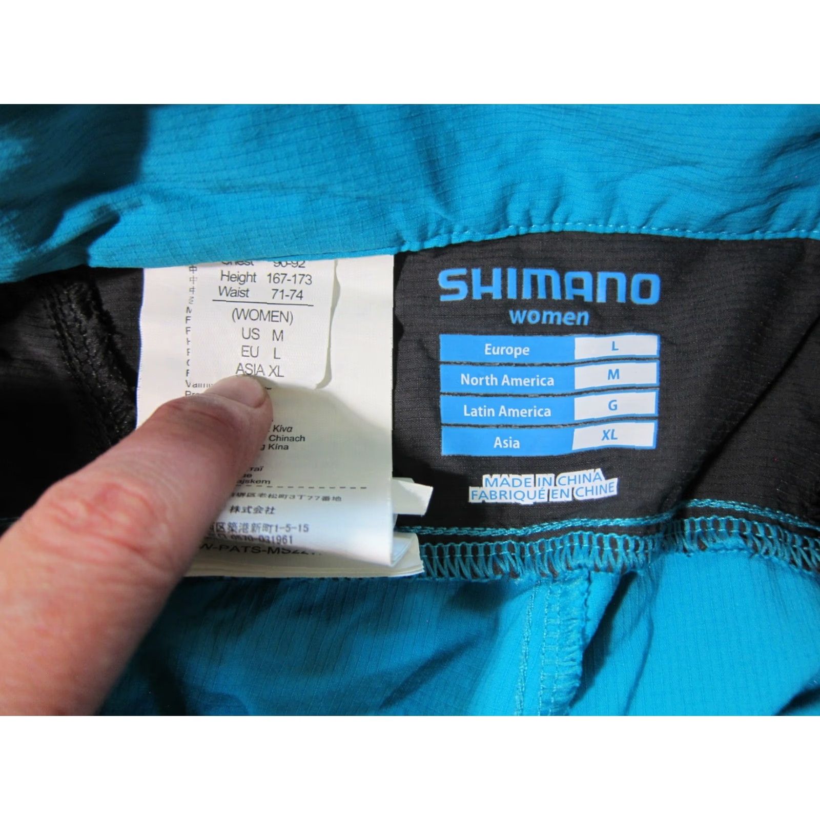 Vintage Shimano Blue Stretched Lined Removable Padded Cycling Bike Short Women Medium Size 32" / US 10 / IT 46 - 3 Thumbnail