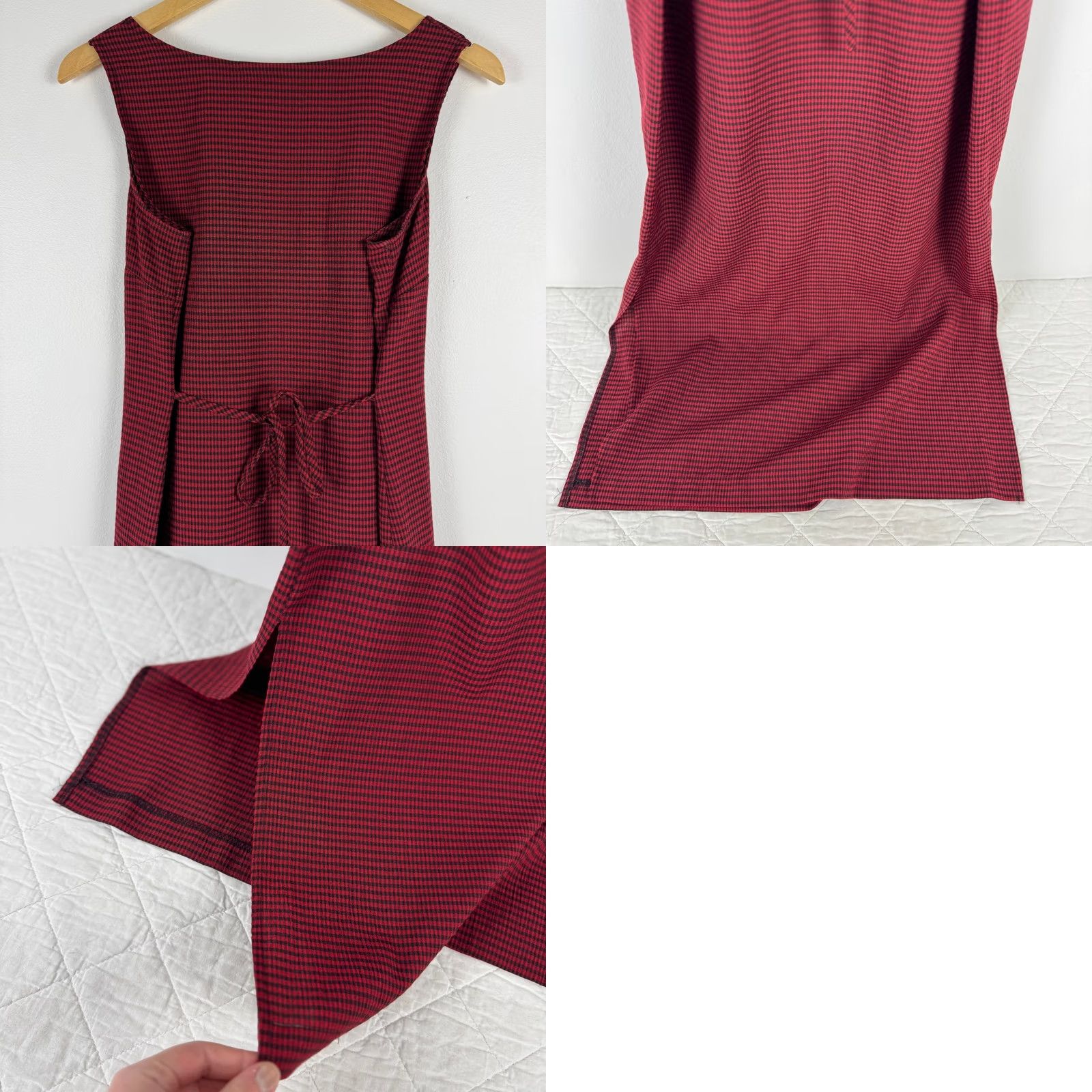 Lee VINTAGE Kathie Lee Collection Maxi Dress 90s Gingham Red Black Sz 8 Size M / US 6-8 / IT 42-44 - 9 Thumbnail