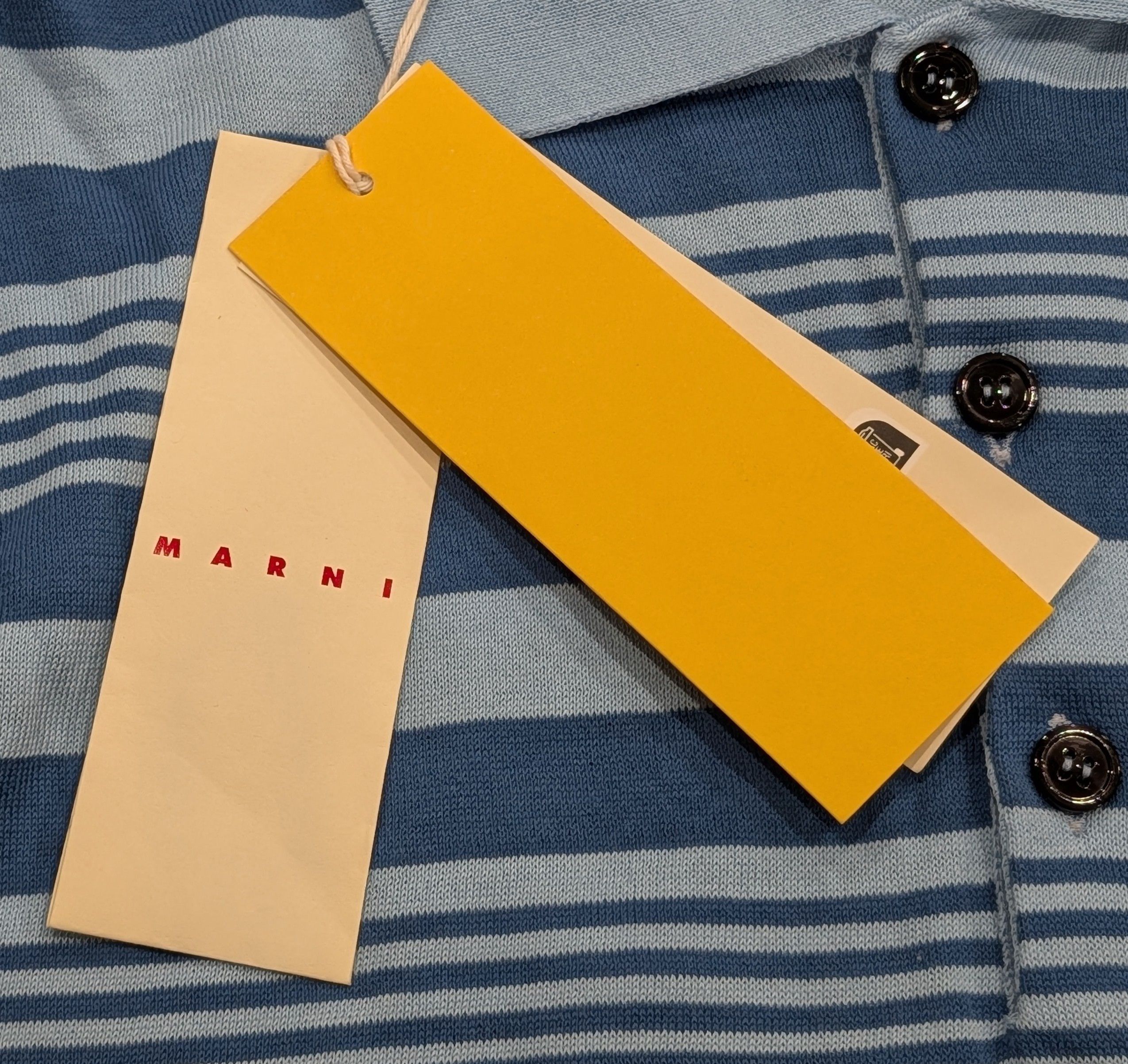 Marni MARNI Striped Polo Sweater Blue Multi 52 Size US L / EU 52-54 / 3 - 8 Thumbnail