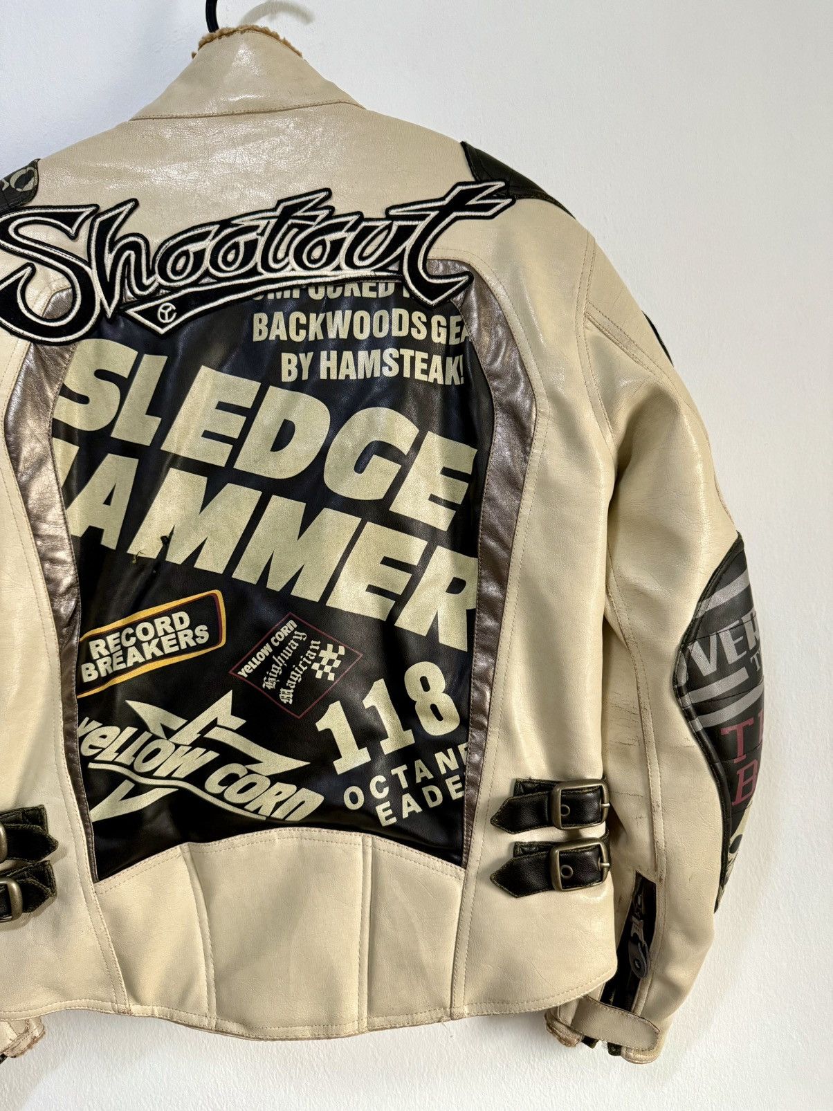 YELLOW CORN Yellow corn Sledge Hammer motorcycle Fully leather jacket Size US L / EU 52-54 / 3 - 10 Thumbnail
