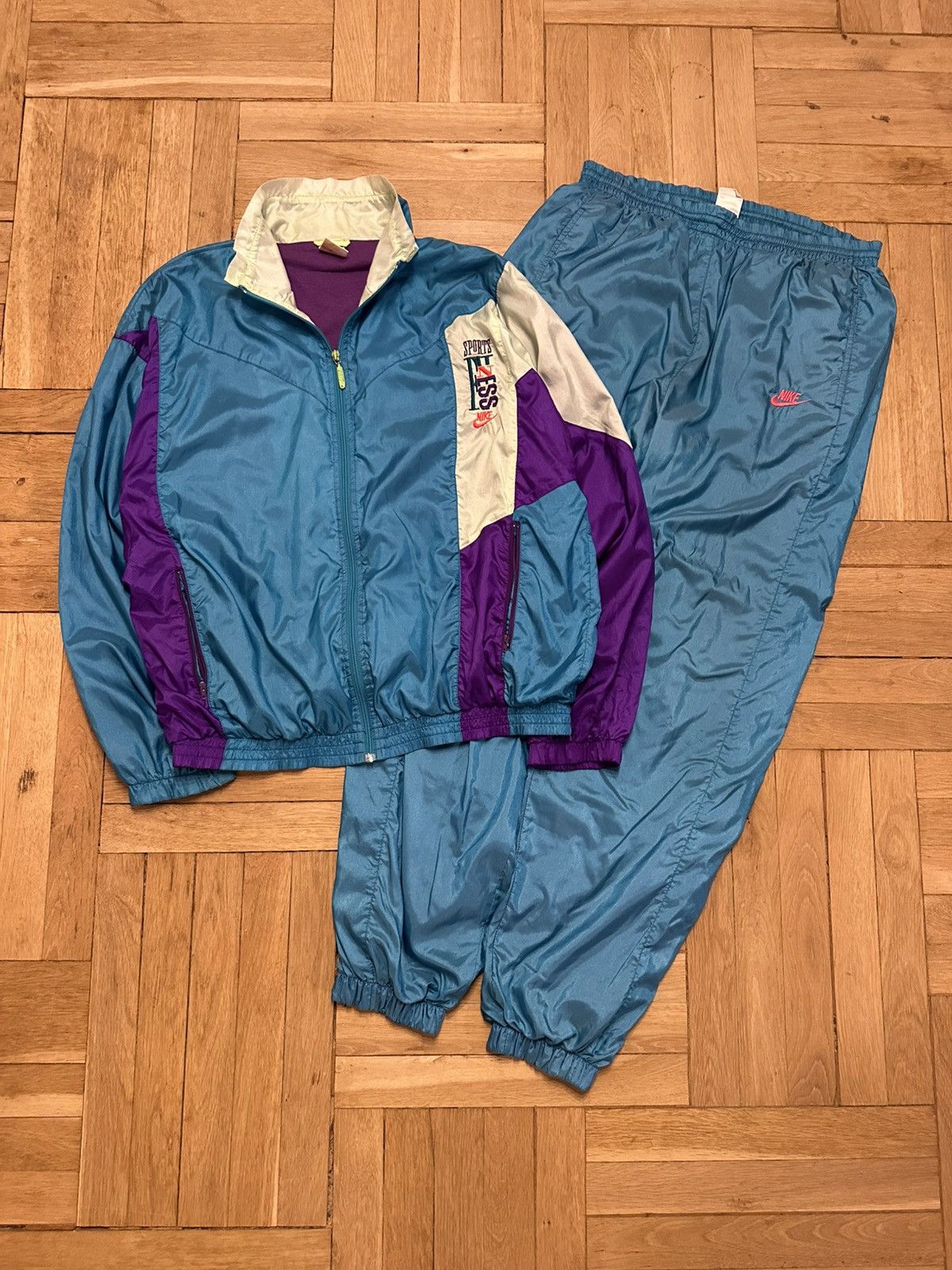 Nike × Vintage Vintage Nike tracksuit rare jacket pants size L Size 50L - 1 Thumbnail
