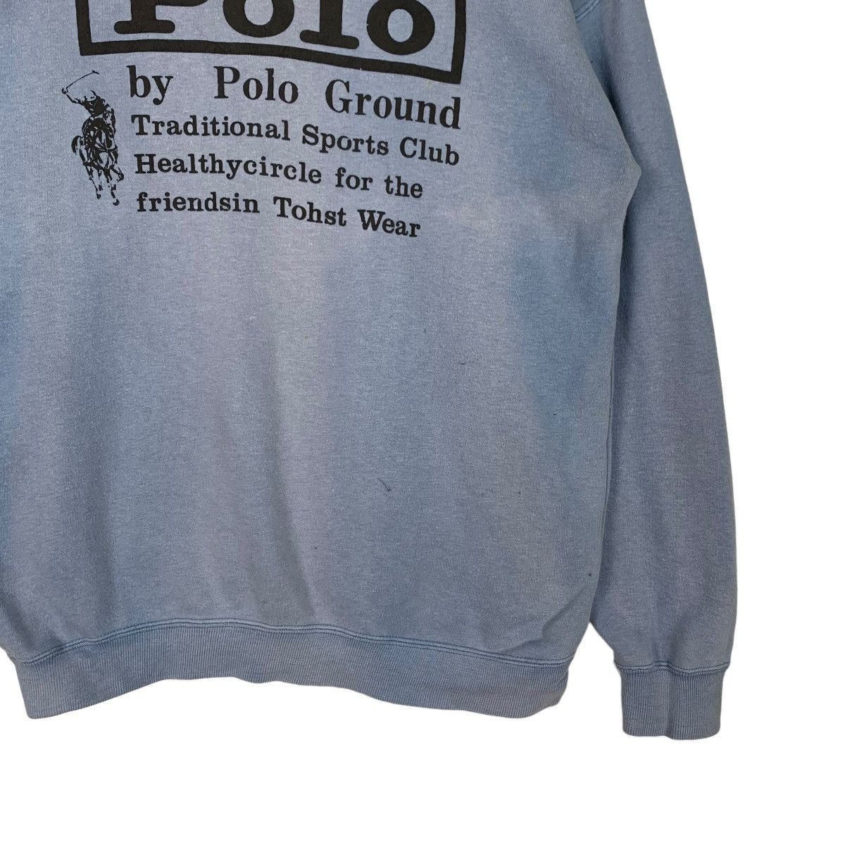 Japanese Brand POLO by Polo Ground Big Logo Washed Sweatshirt #1176-C54 Size US M / EU 48-50 / 2 - 6 Thumbnail