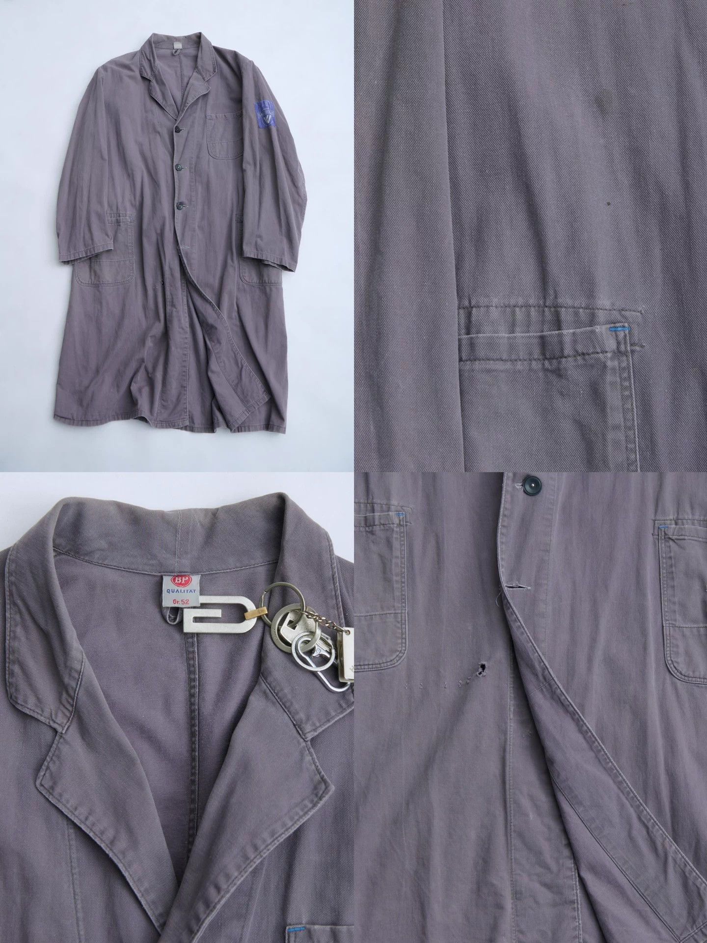 Other Vintage 80s Germany Faded Cotton Work Coat 52 Size US L / EU 52-54 / 3 - 9 Thumbnail