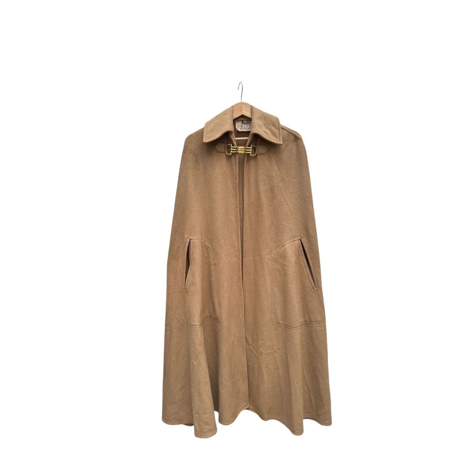 Celine Vintage 1970s Brown Wool Cape Size M / US 6-8 / IT 42-44 - 1 Thumbnail