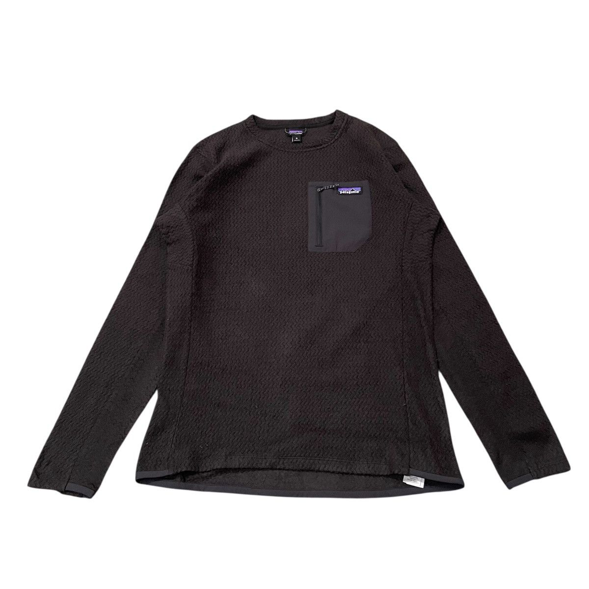 Vtg Y2K Patagonia Regulator R1 Air Grid Crewneck Black
