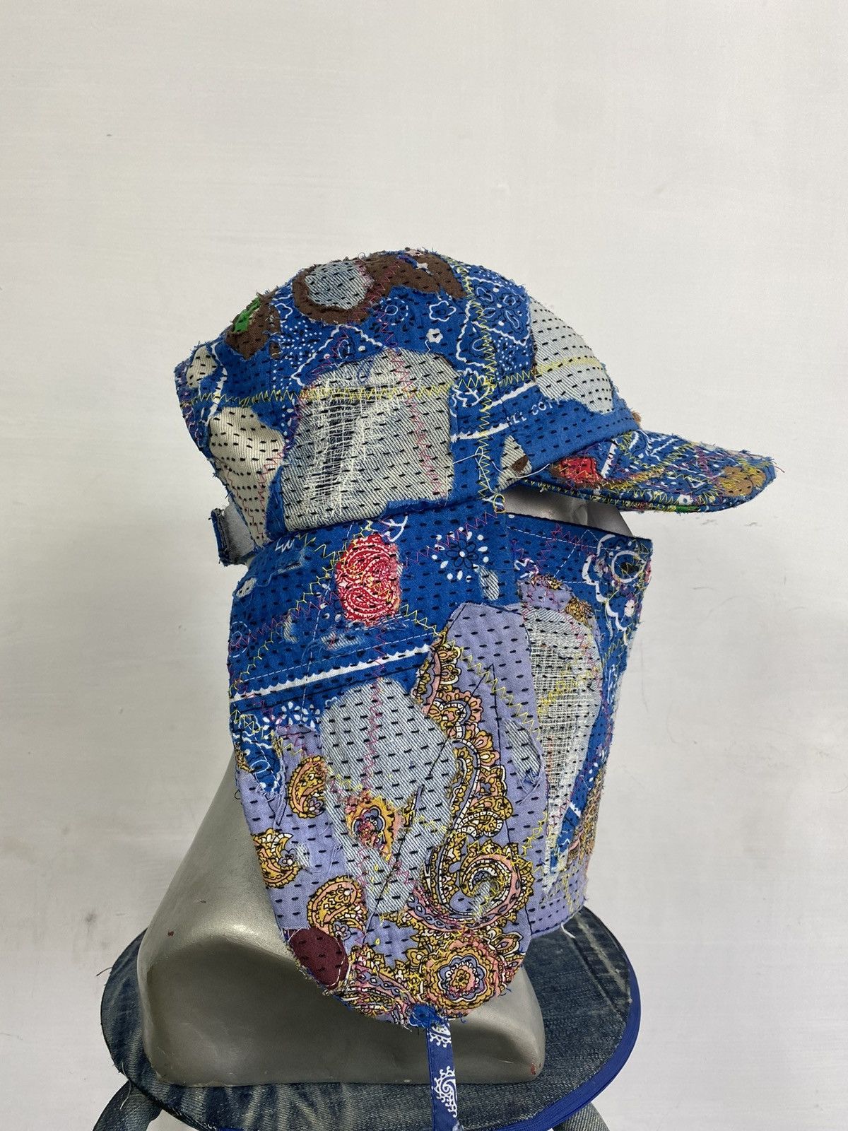 Handmade Custom Made Distressed Paisley Boro patchwork hats by Ahado Size ONE SIZE - 6 Thumbnail