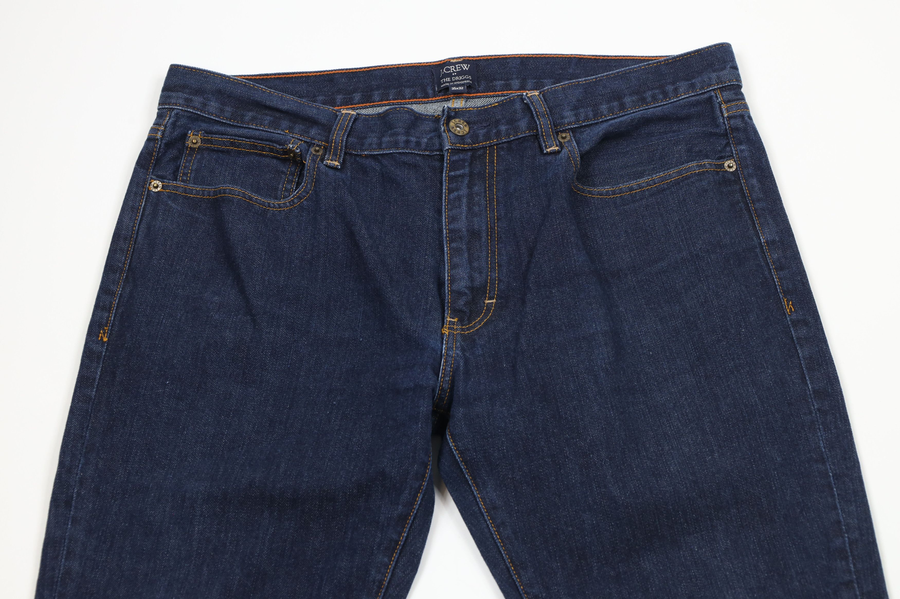 J.Crew × Vintage J Crew The Driggs Fit Straight Leg Denim Jeans Indigo Blue Size US 35 - 2 Thumbnail