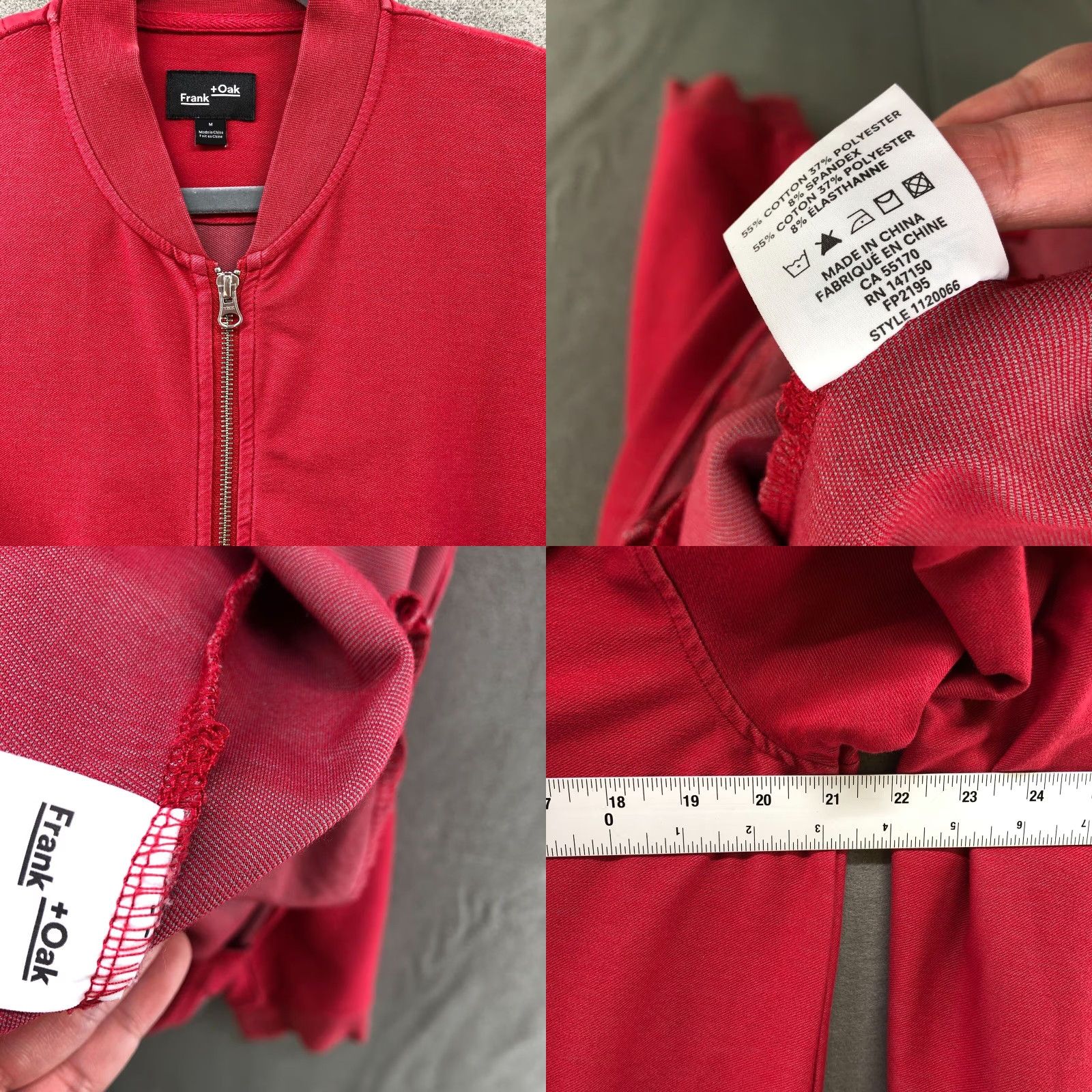 Vintage VINTAGE Frank & Oak Sweatshirt Men M Red Full Zip Stand Collar Cotton Blend Fleece Size US M / EU 48-50 / 2 - 8 Thumbnail