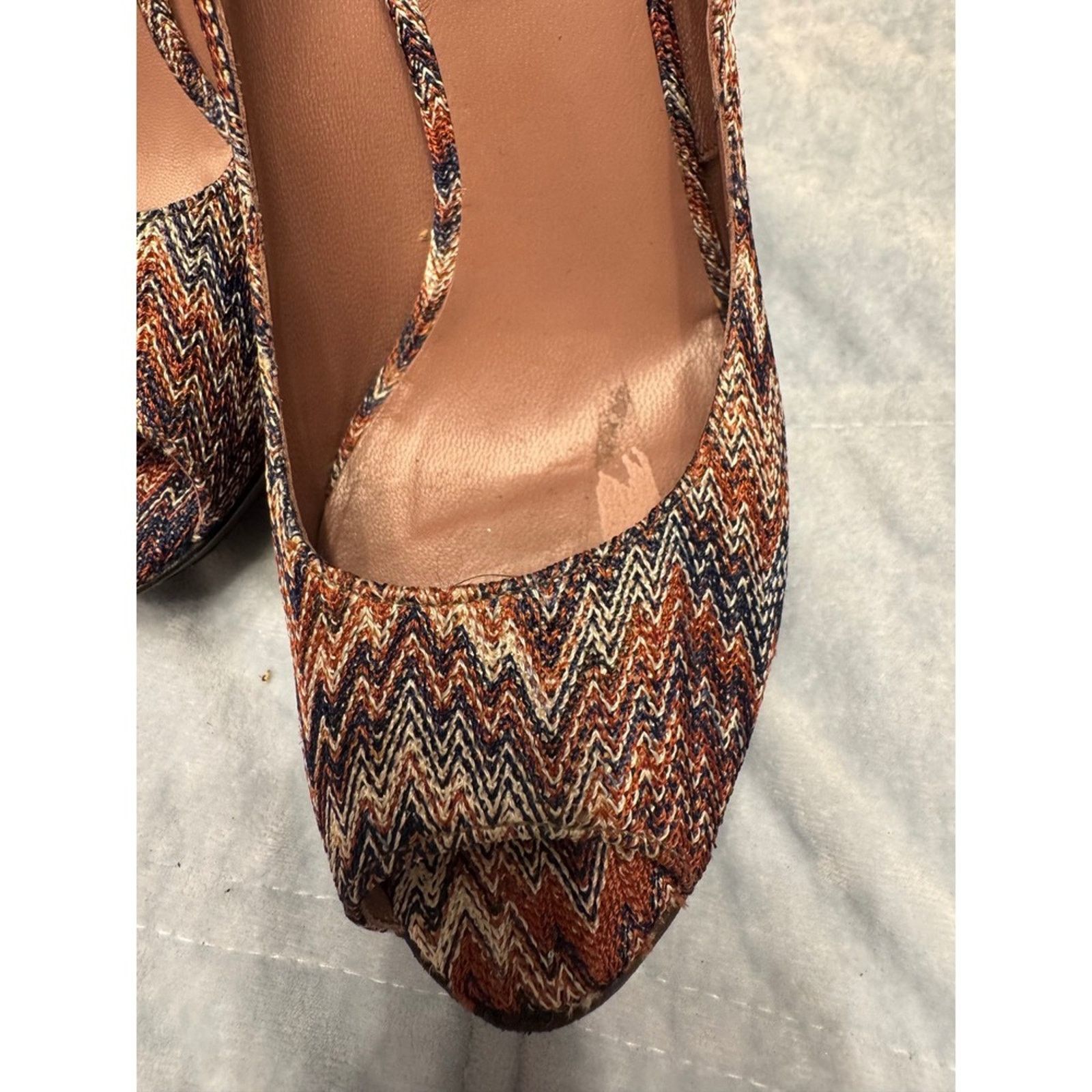 Missoni Missoni Women's Heels Size 37.5 Multicolor Zigzag Peep Toe Size US 7 / IT 37 - 4 Thumbnail