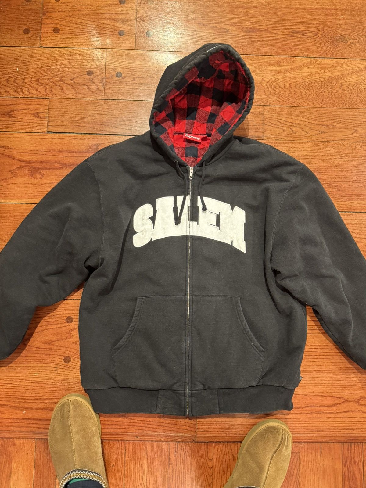 Supreme Supreme Salem Zip Up Hooded Sweatshirt Hoodie Black XL 