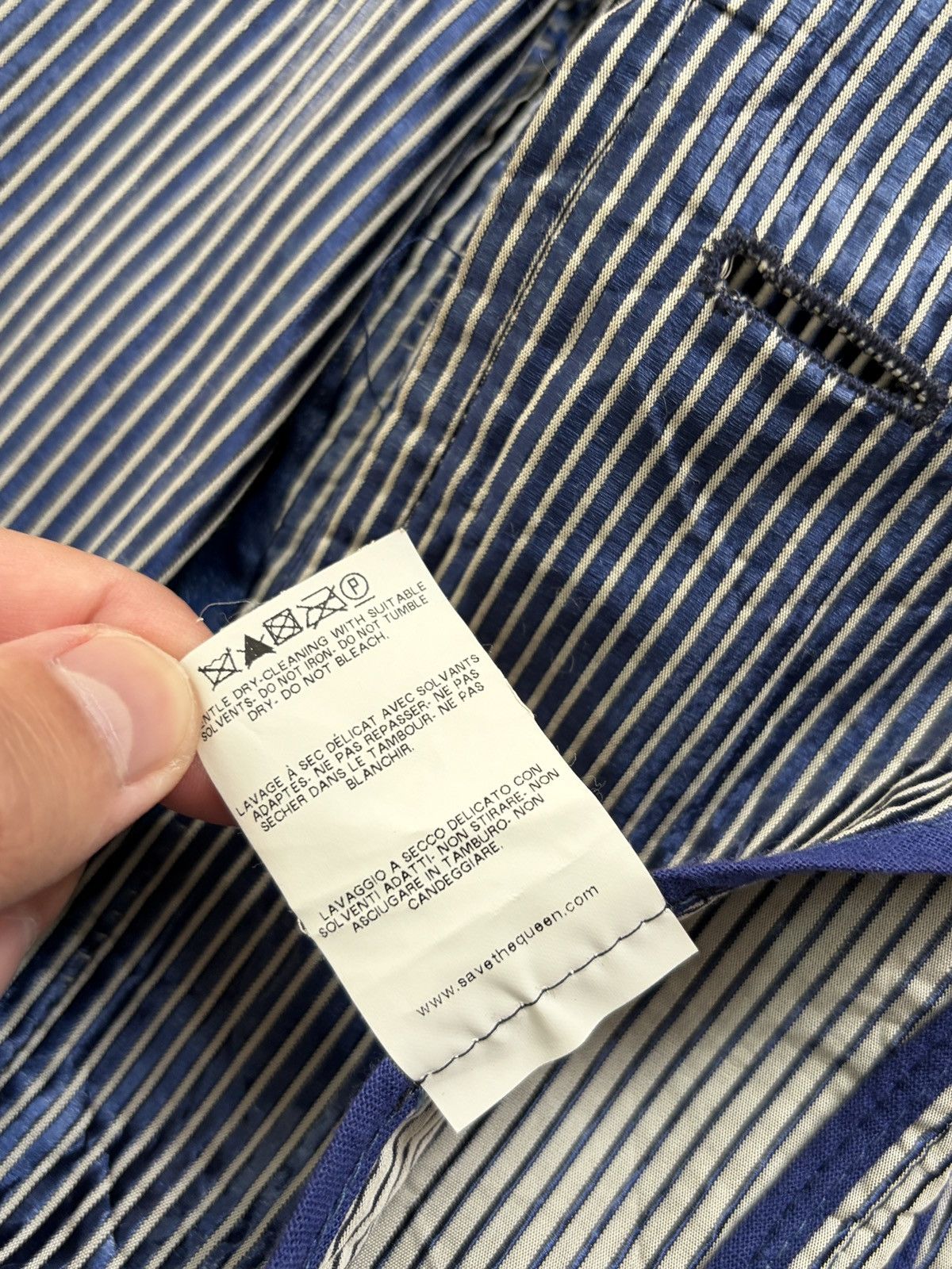 Vintage Save The Queen! Blue Striped Embroidered Jacket Charms S Size S / US 4 / IT 40 - 8 Thumbnail