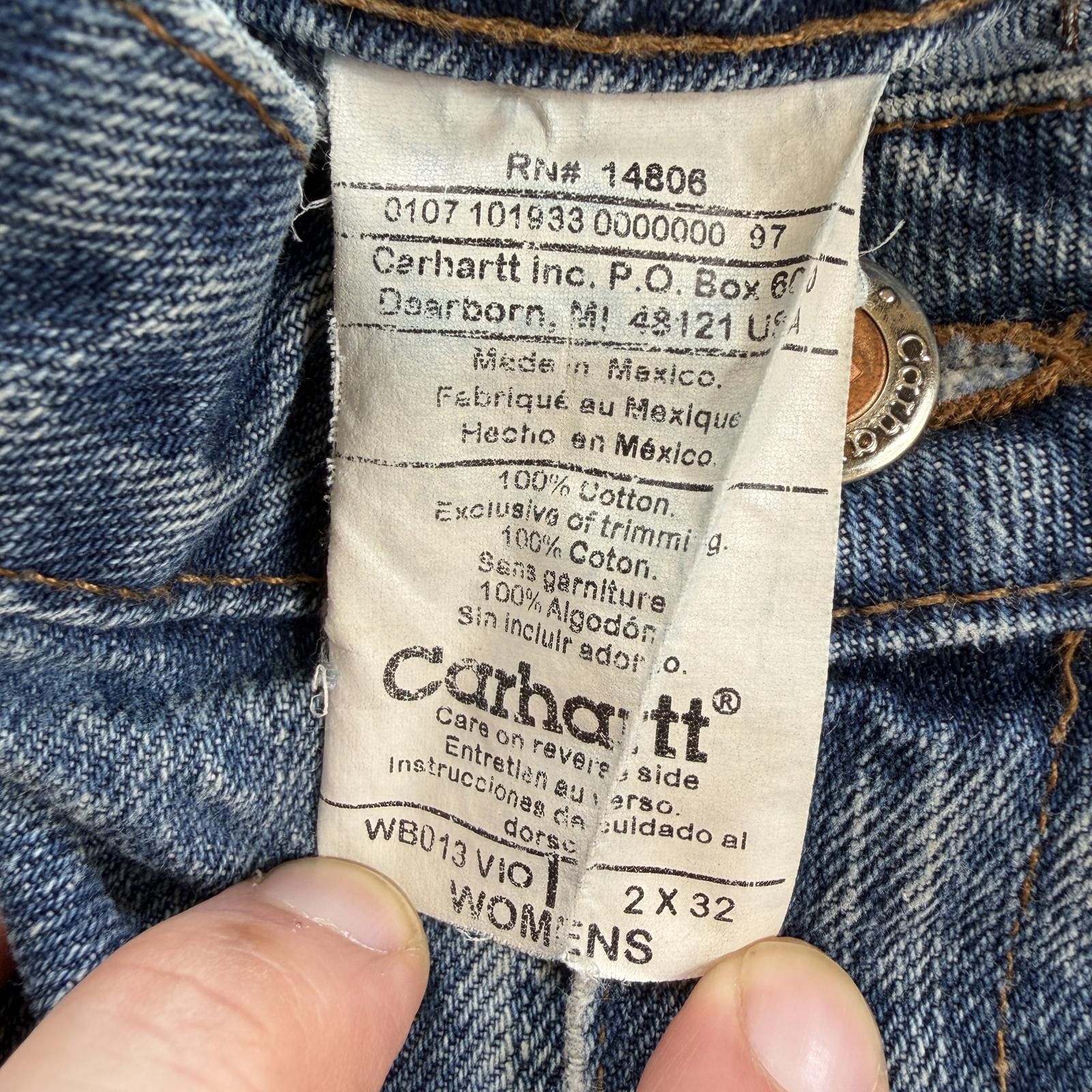 Carhartt Vintage Carhartt Carpenter Jeans Womens 2x32 Y2K Faded Work Size 26" / US 2 / IT 38 - 7 Thumbnail