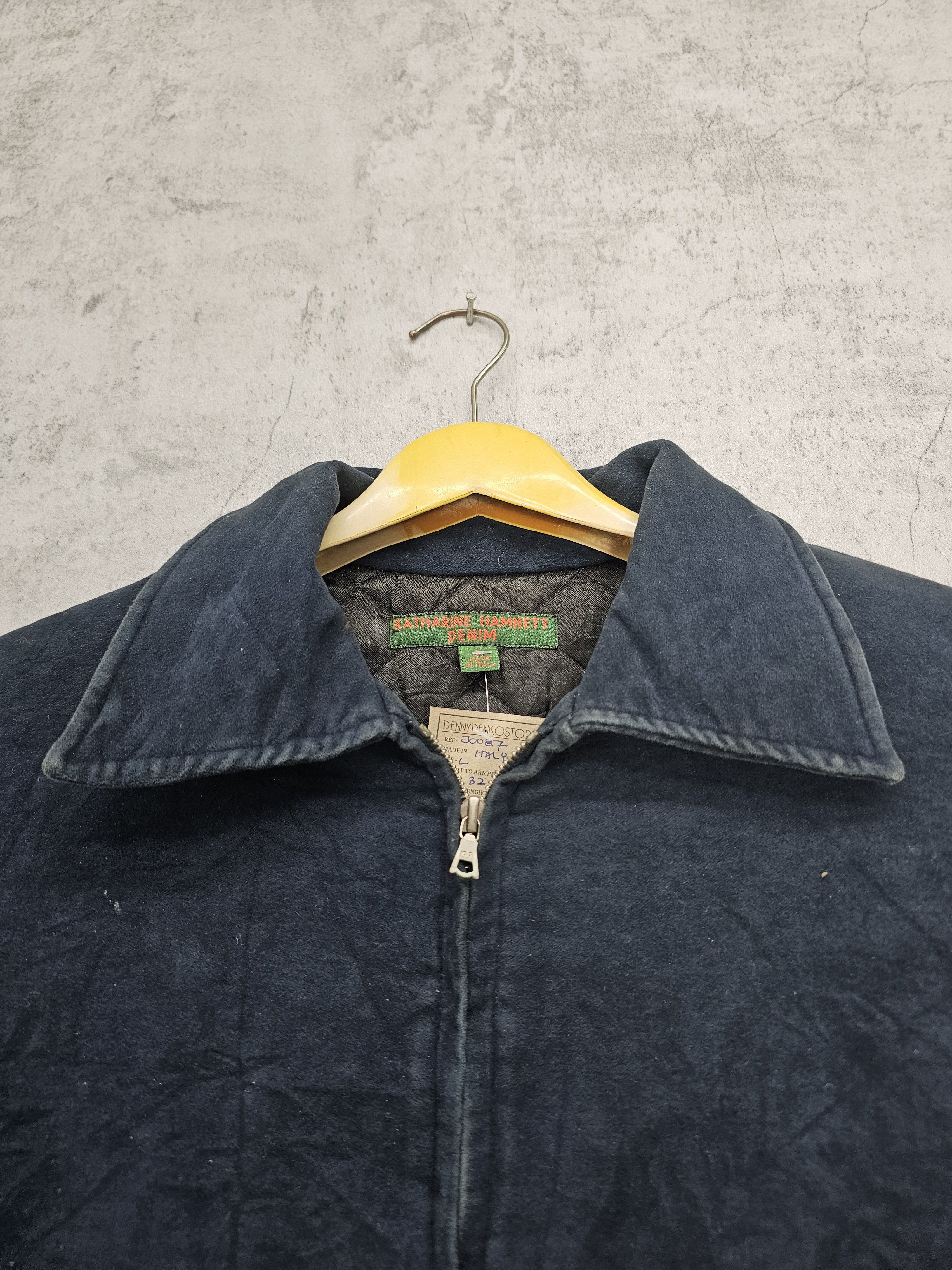 Katharine Hamnett London Vtg KATHARINE HAMNETT DENIM Waxed Riri Zipper Jacket J0087 Size US M / EU 48-50 / 2 - 10 Thumbnail