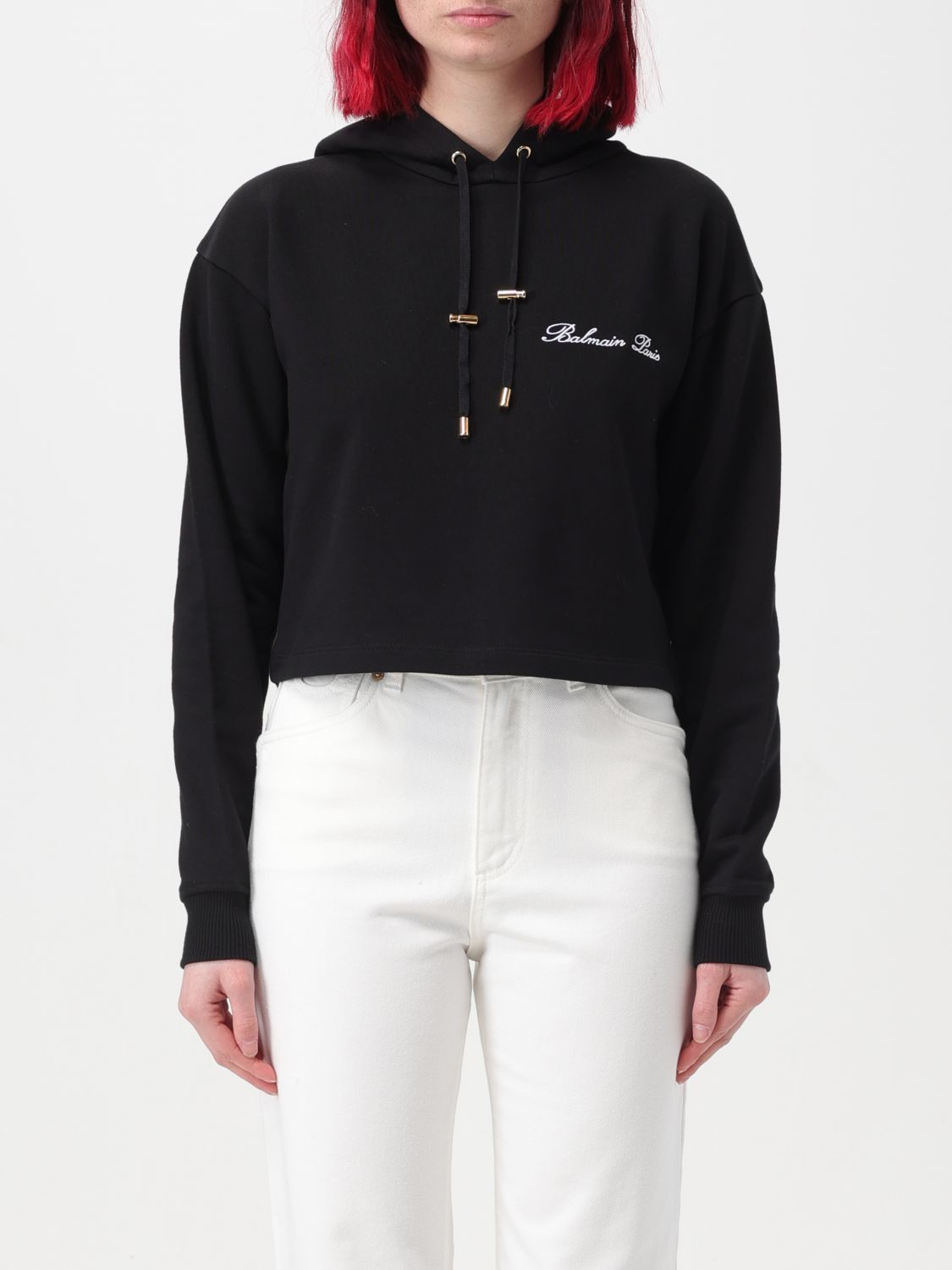 image of Balmain Sweatshirt Woman Black, Women's (Size Small)