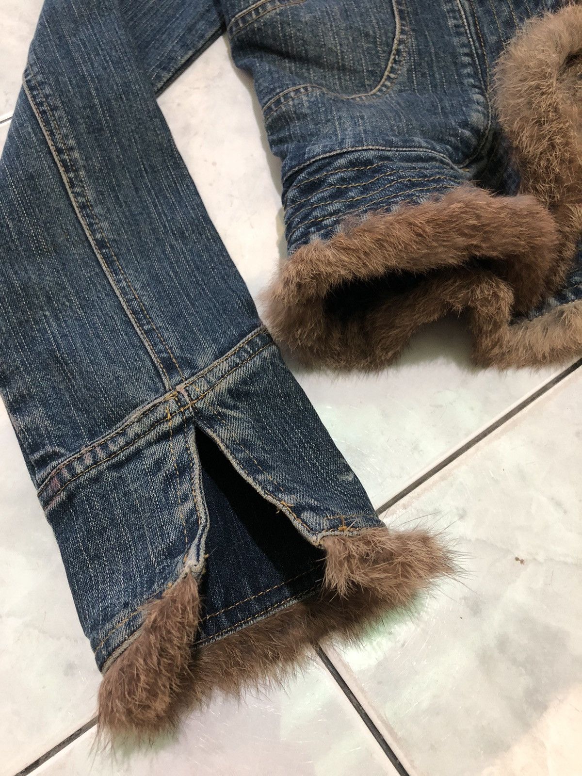 Vintage Encourager Japanese Brand Foxy Denim Jacket n Fur Rabbit Size S / US 4 / IT 40 - 5 Thumbnail