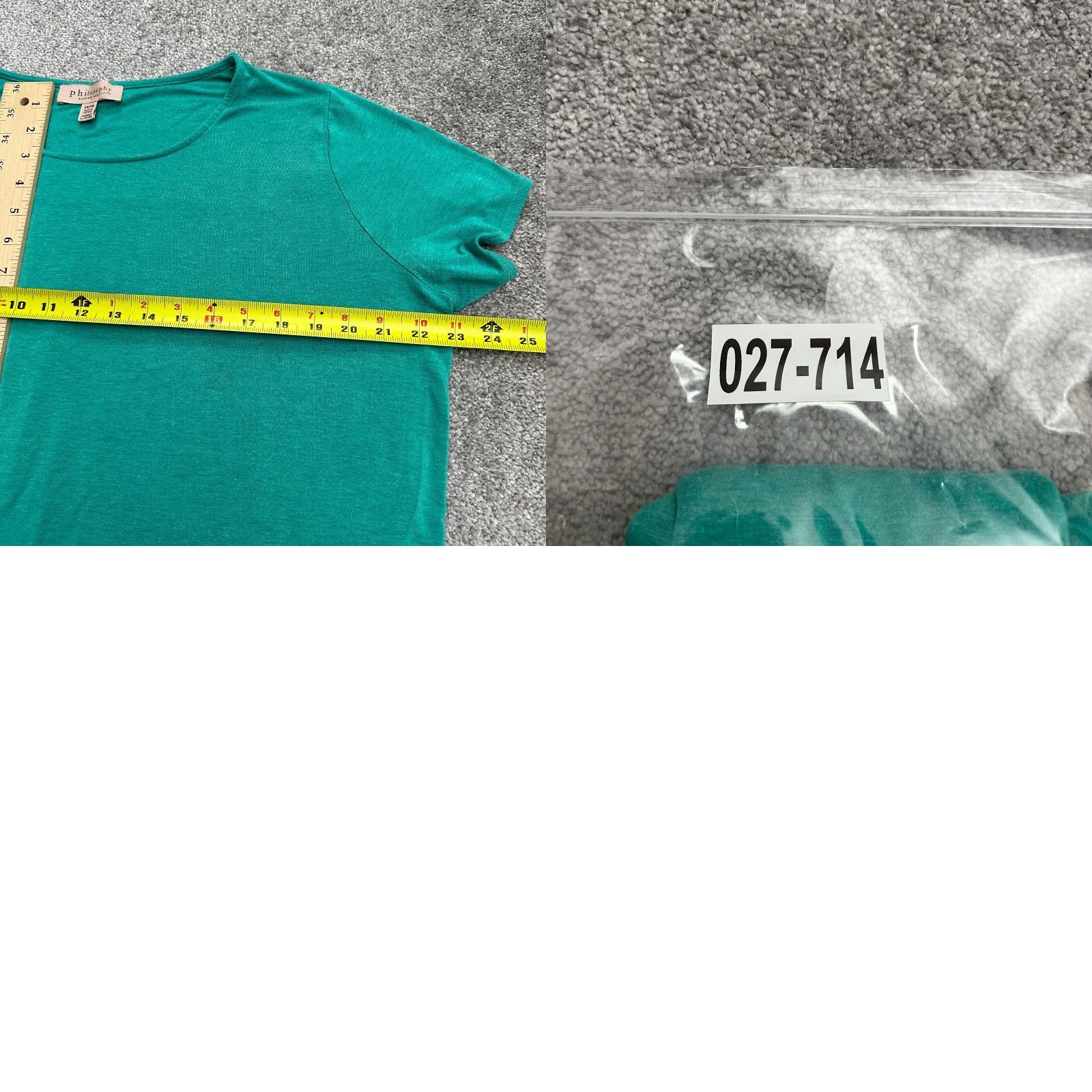 Vintage Philosophy Basic T-Shirt Women 2X Green Round Neck Short Sleeve Rayon Tee Casual Size XL / US 12-14 / IT 48-50 - 8 Thumbnail