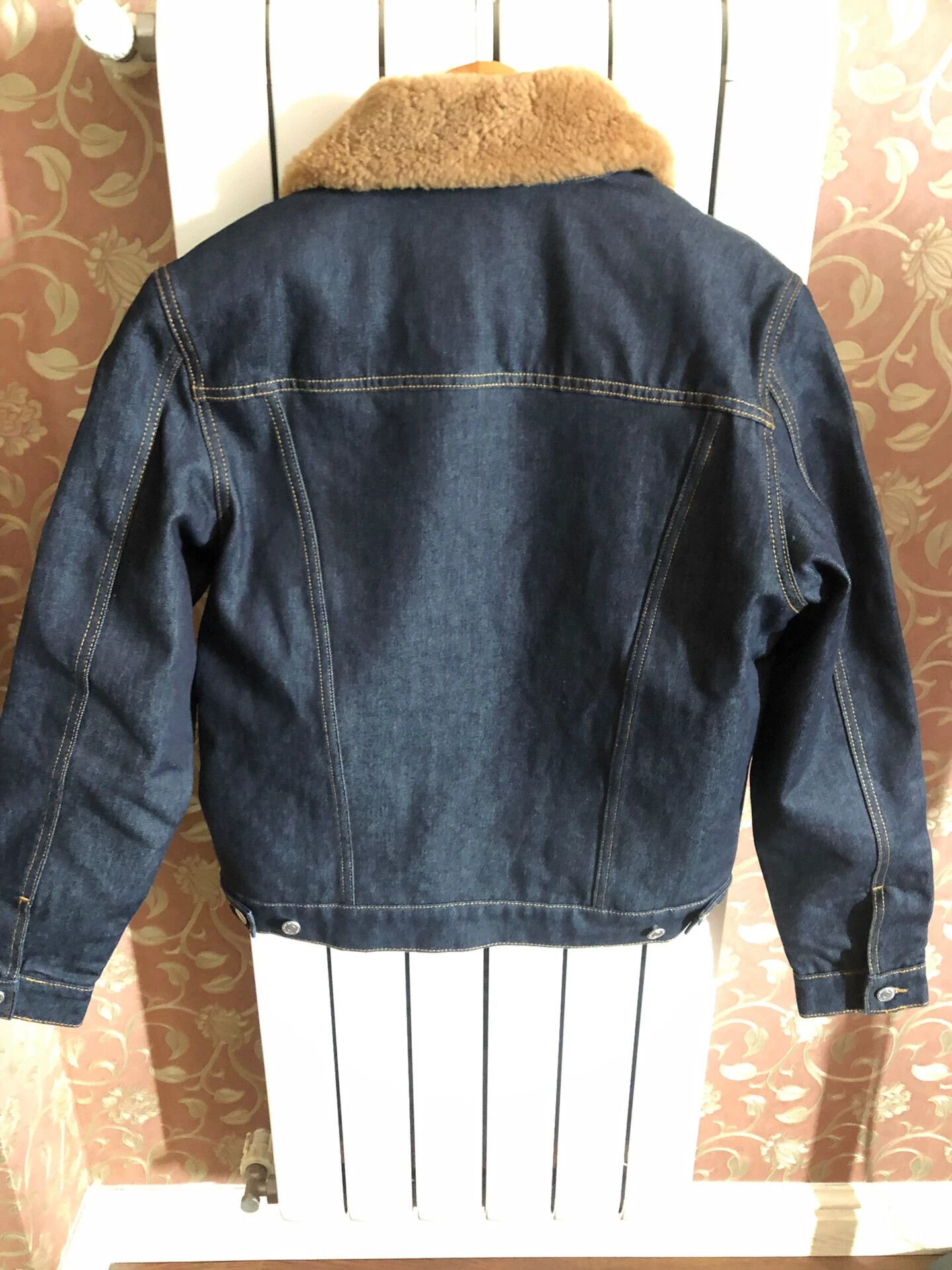 Sandro Sandro Tan Removable Leather Fur Collar Denim Jacket L Size US L / EU 52-54 / 3 - 5 Thumbnail
