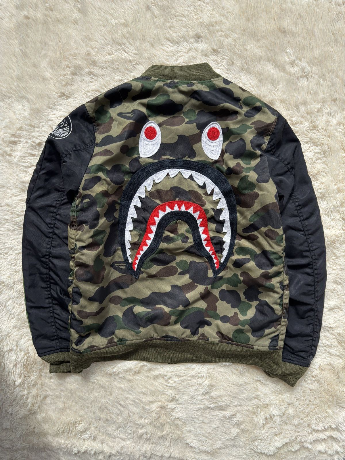 Bape Bape First Camo MA1 Shark bomber jacket M Size US M / EU 48-50 / 2 - 1 Thumbnail