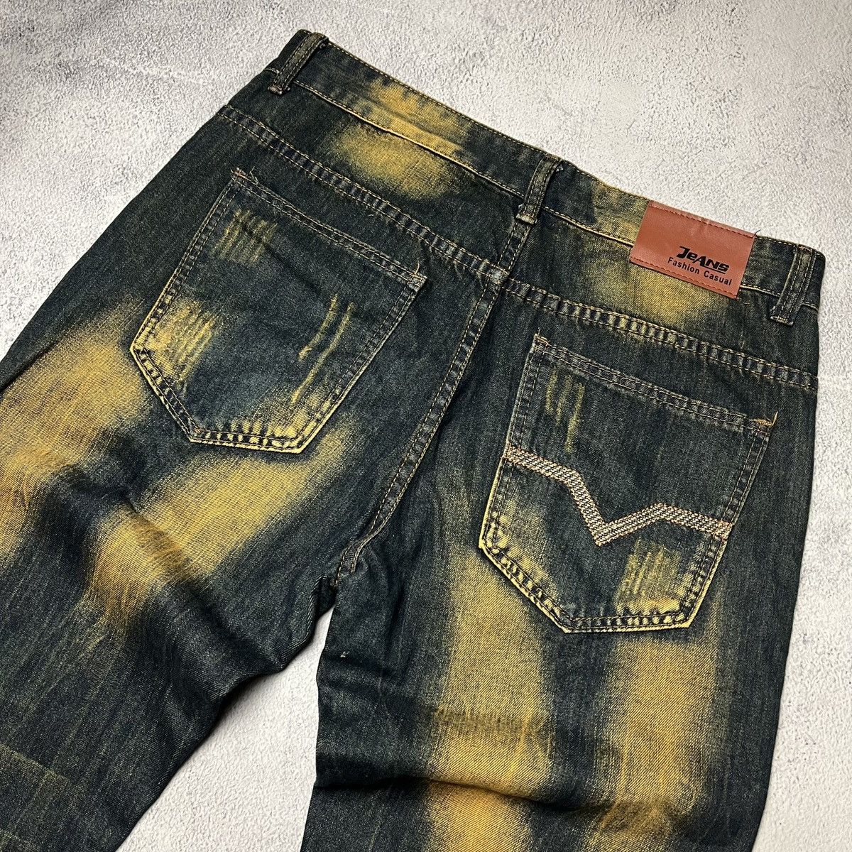 Japanese Brand Crazy Jeans Dirty Pants faded denim thrashed distressed Size US 37 - 7 Thumbnail