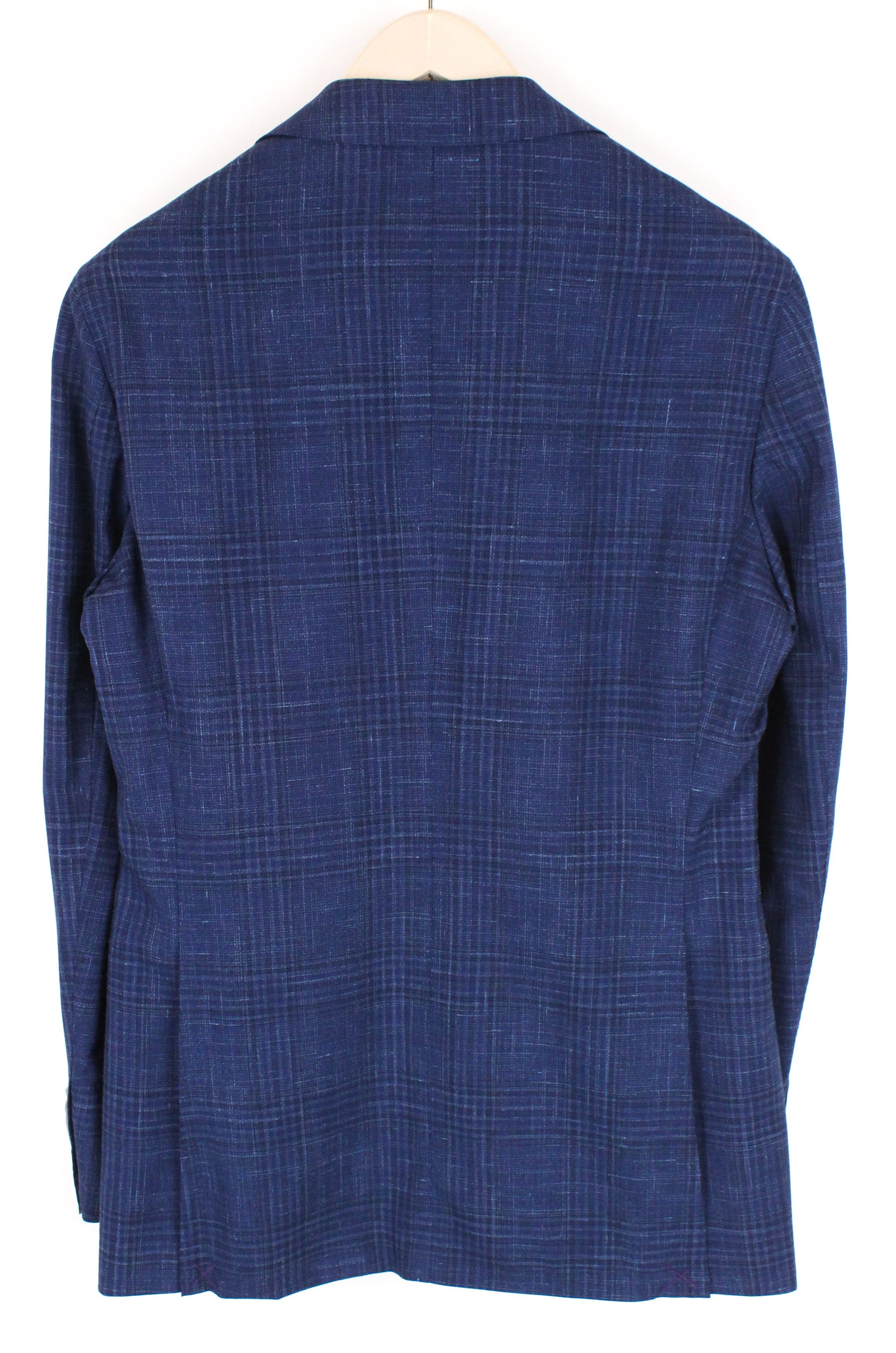 Suitsupply HAVANA UK36R Checked Blue Wool Silk Linen Suit 54809 Size 36R - 6 Thumbnail