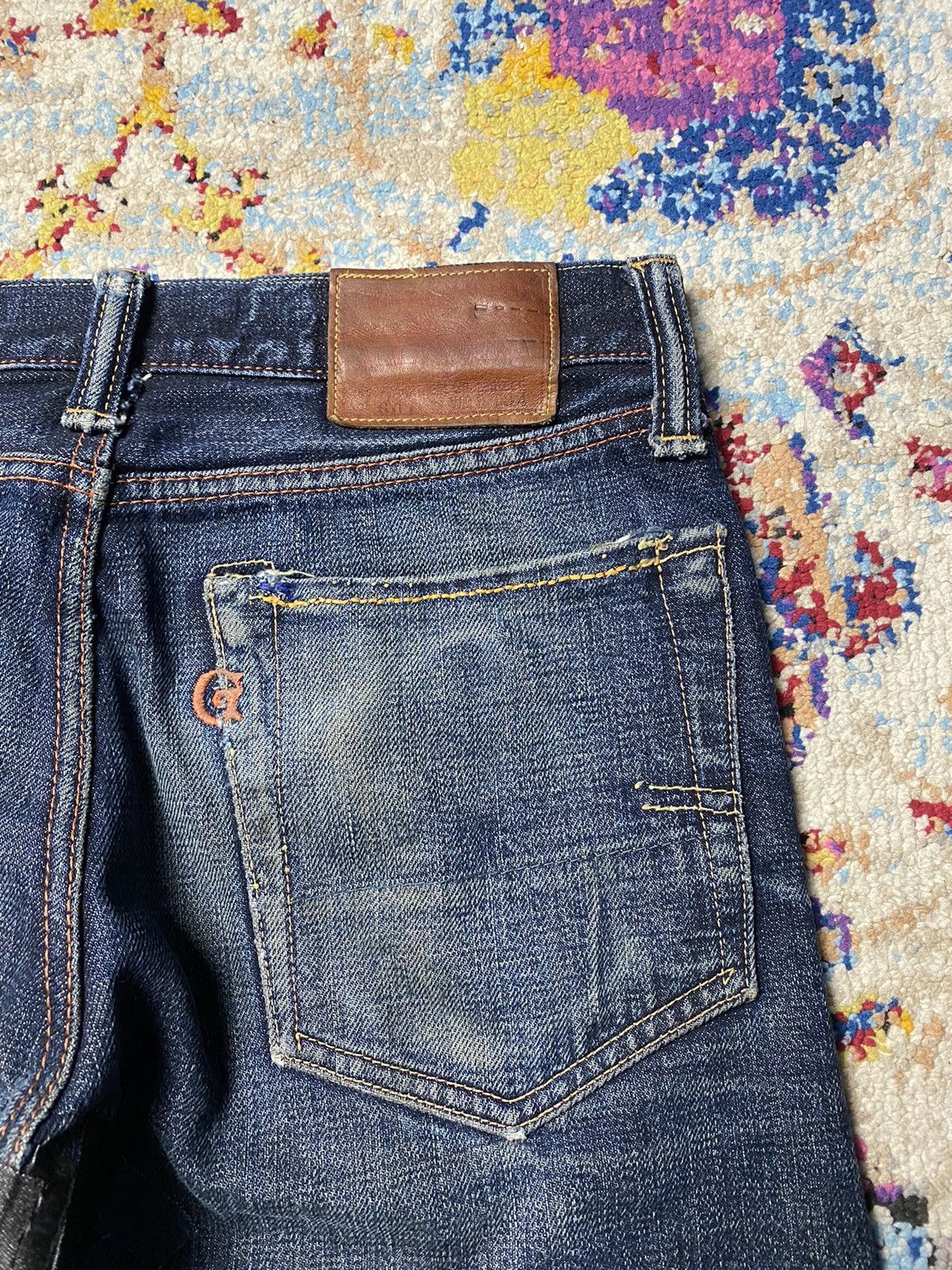 EIGHT-G × Japanese Brand × Vintage Eight G Lot 601 Rokumaru Vintage Style 15oz distressed & cut Size US 29 - 4 Thumbnail