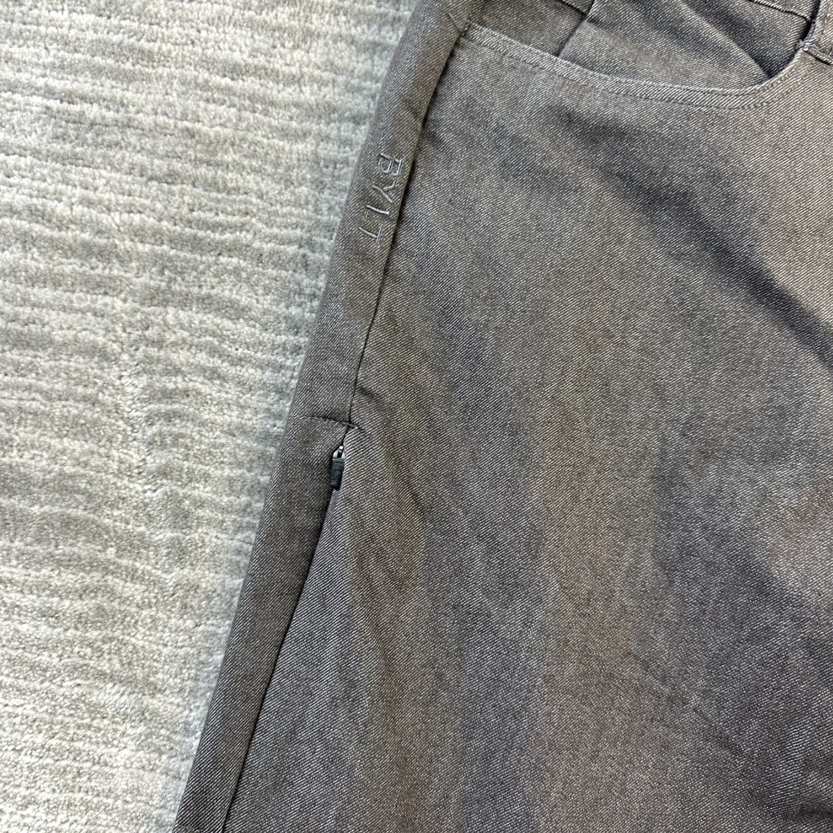 Vintage Bylt Pants Slim Fit Chino 31 Gray Mens Casual Workwear Travel Everyday Flat Front 28 Inseam Shoes Size US 31 - 3 Thumbnail