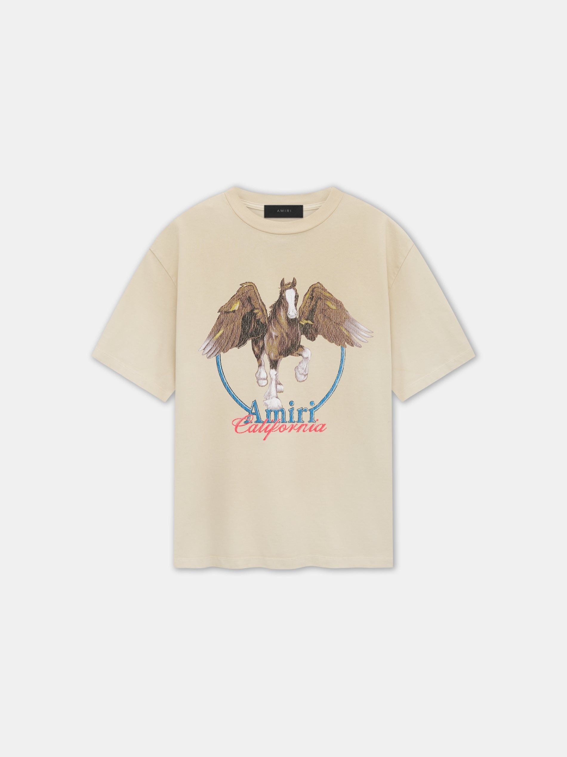 Amiri o1s1wg110326 Wash Pegasus T-Shirt in Beige Size US L / EU 52-54 / 3 - 1 Thumbnail