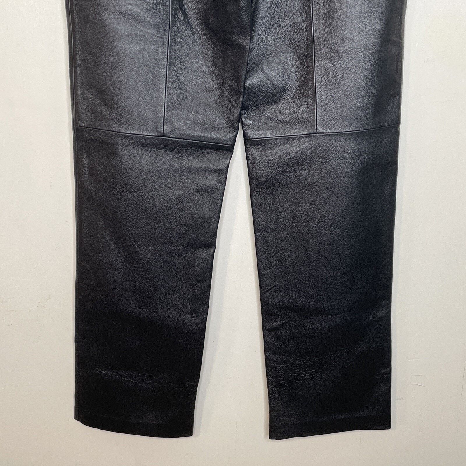 Other CLIO Leather Pants 8 Side Zip & Button Polyester Lined BLACK Size 30" / US 8 / IT 44 - 11 Thumbnail