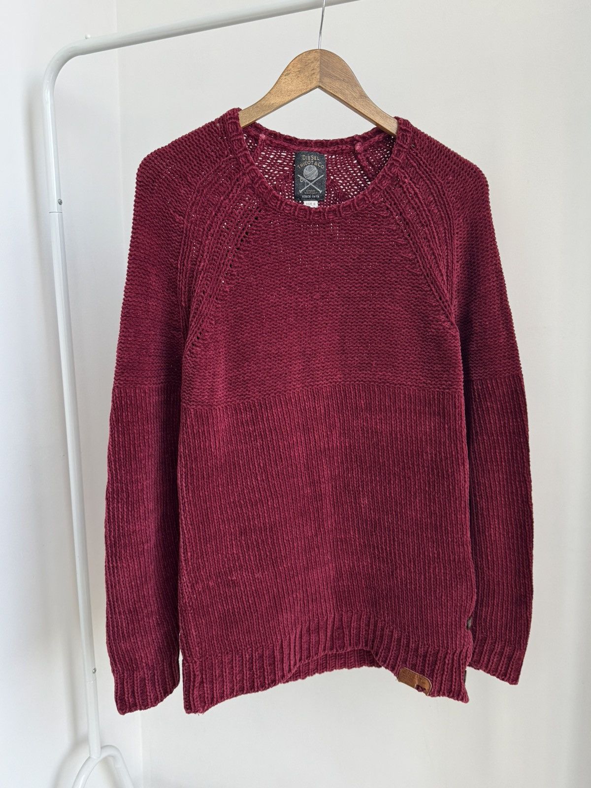 Diesel VINTAGE DIESEL KNITTED BURGUNDY SWEATER MEN SIZE S Size US S / EU 44-46 / 1 - 3 Thumbnail