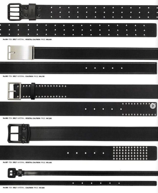 Dior AW06 "These Gray Days" Silver Plate Buckle Leather Belt Size 32 - 10 Thumbnail