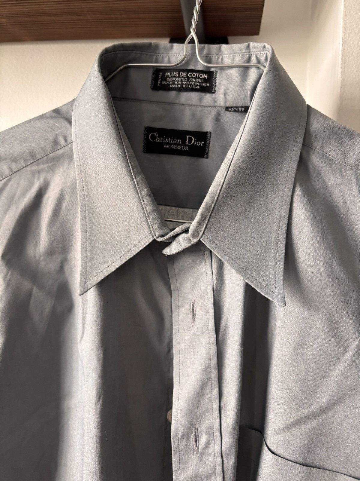 Christian Dior Monsieur Vintage Dior Dress Shirt - Blue/Grey Size US L / EU 52-54 / 3 - 3 Thumbnail