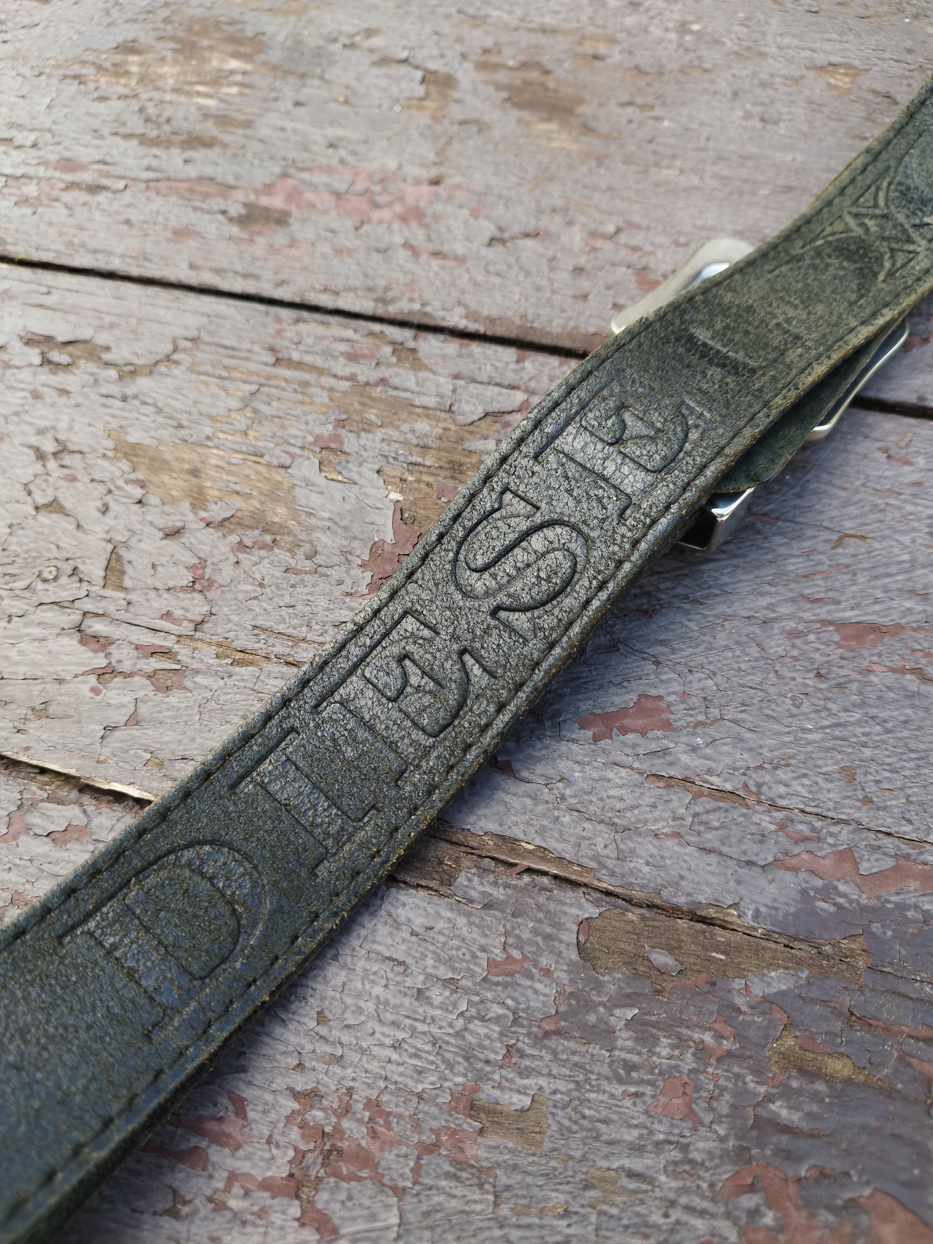 Diesel Diesel Only The Brave Leather Belt Logo Buckle Y2K Grunge Size ONE SIZE - 8 Thumbnail