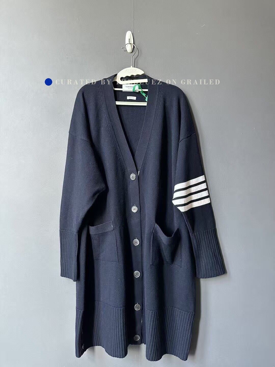 Thom Browne Thom Browne Long Wool Cardigan Size US XXS / EU 40 - 1 Thumbnail