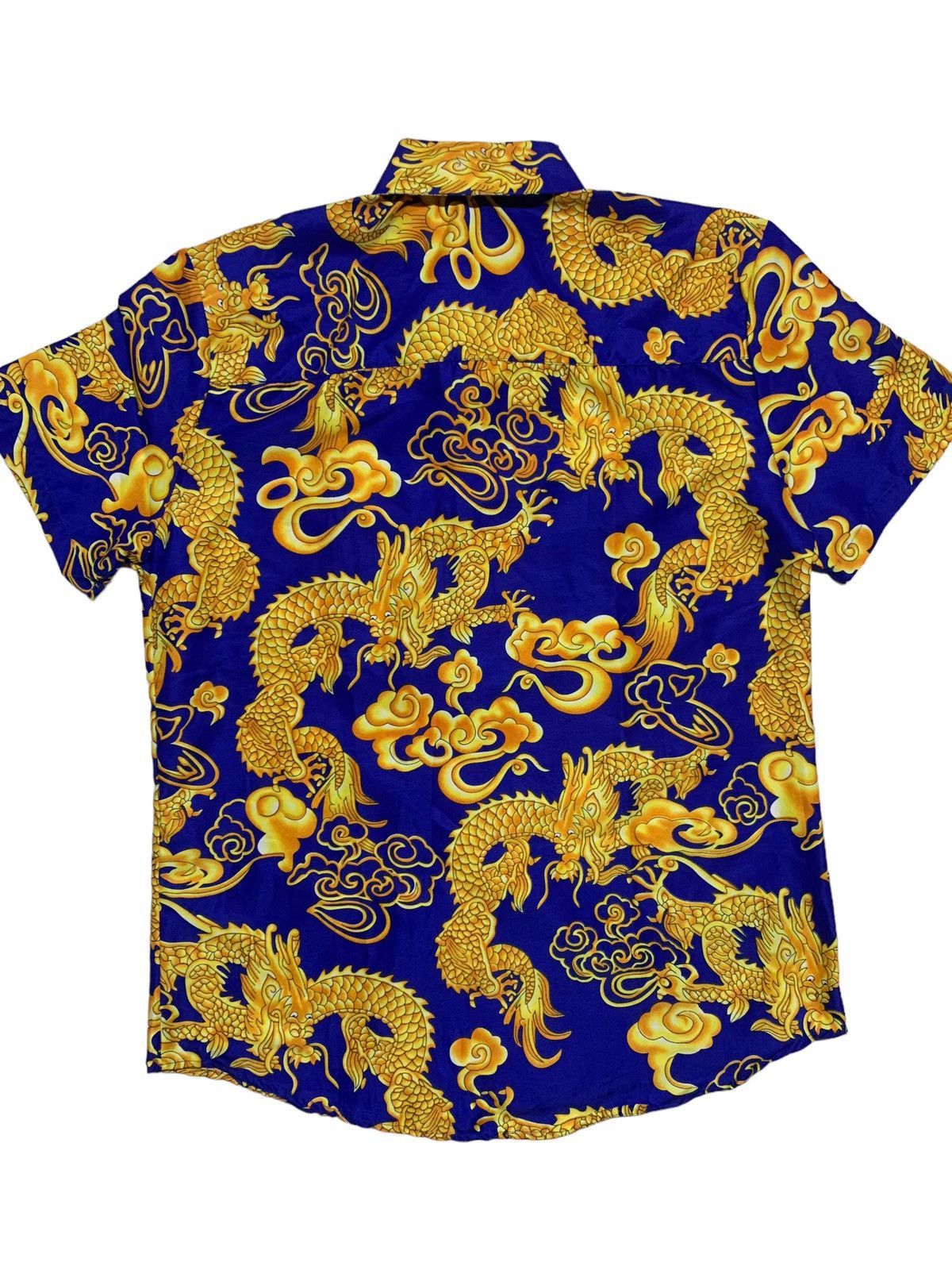 Men shirt print gold dragon Menswear
