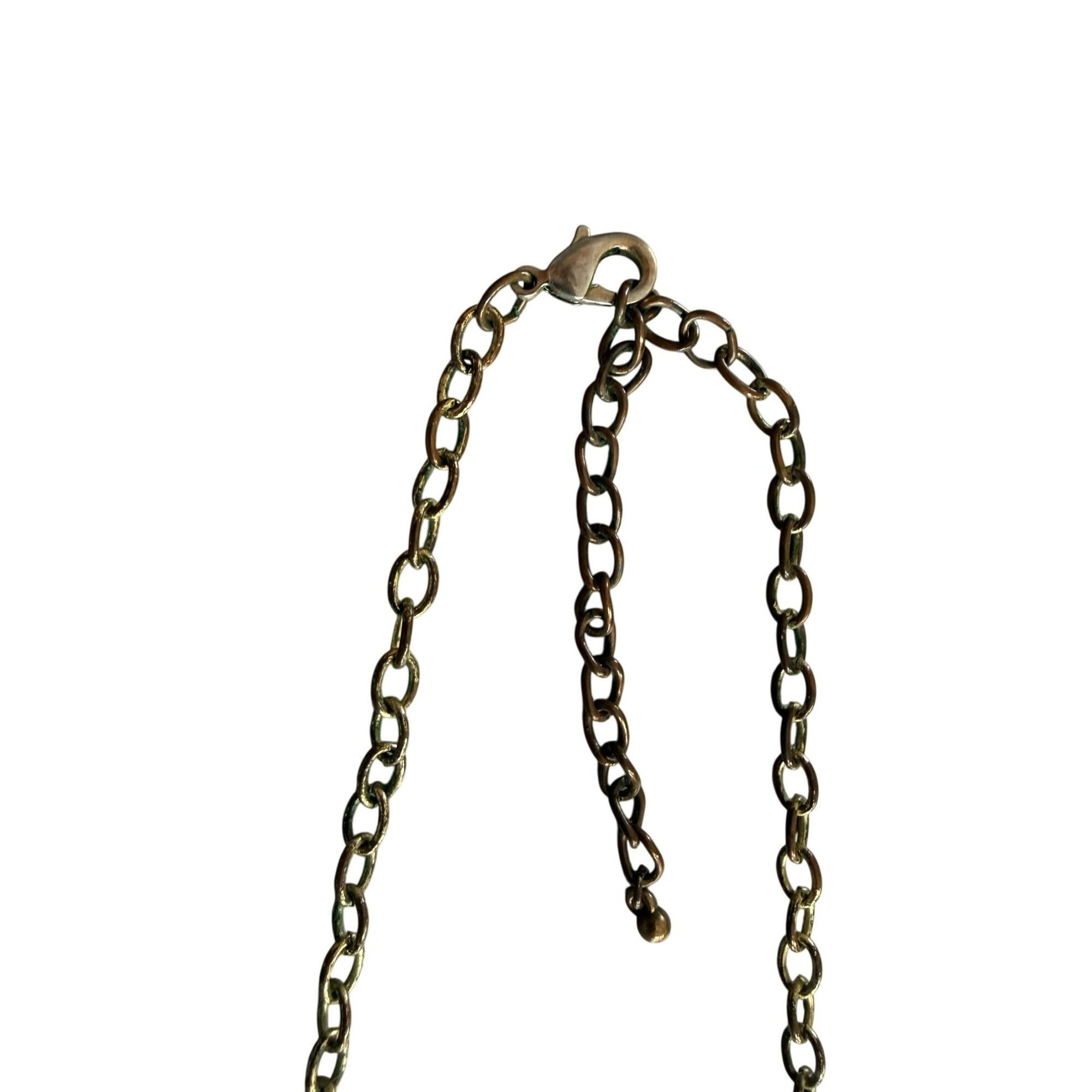 Other Chunky Turquoise Blue Teardrop Statement Necklace With Gold- Size ONE SIZE - 6 Thumbnail