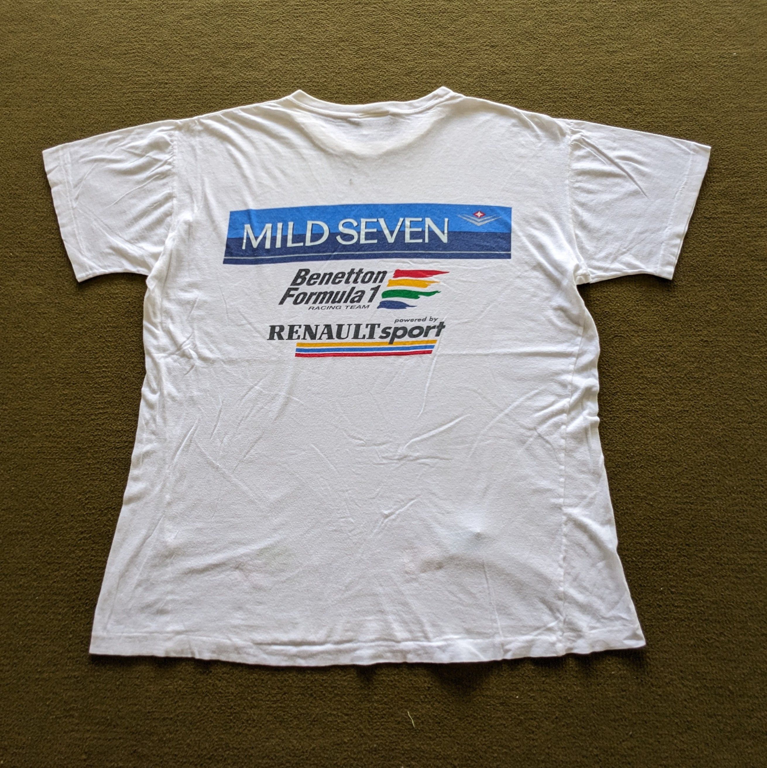 Benetton Vintage 90's BENETTON FORMULA 1 Racing T-shirt Size US L / EU 52-54 / 3 - 1 Thumbnail