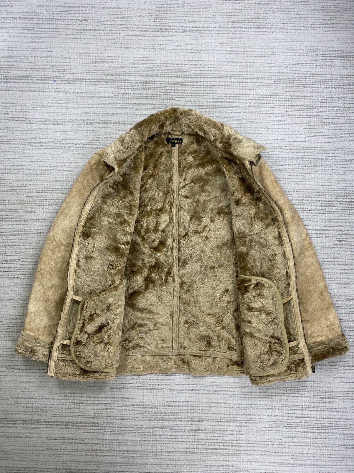 Leather Vintage FINWAY Suede Leather Faux Fur Lined Jacket Size US M / EU 48-50 / 2 - 5 Thumbnail