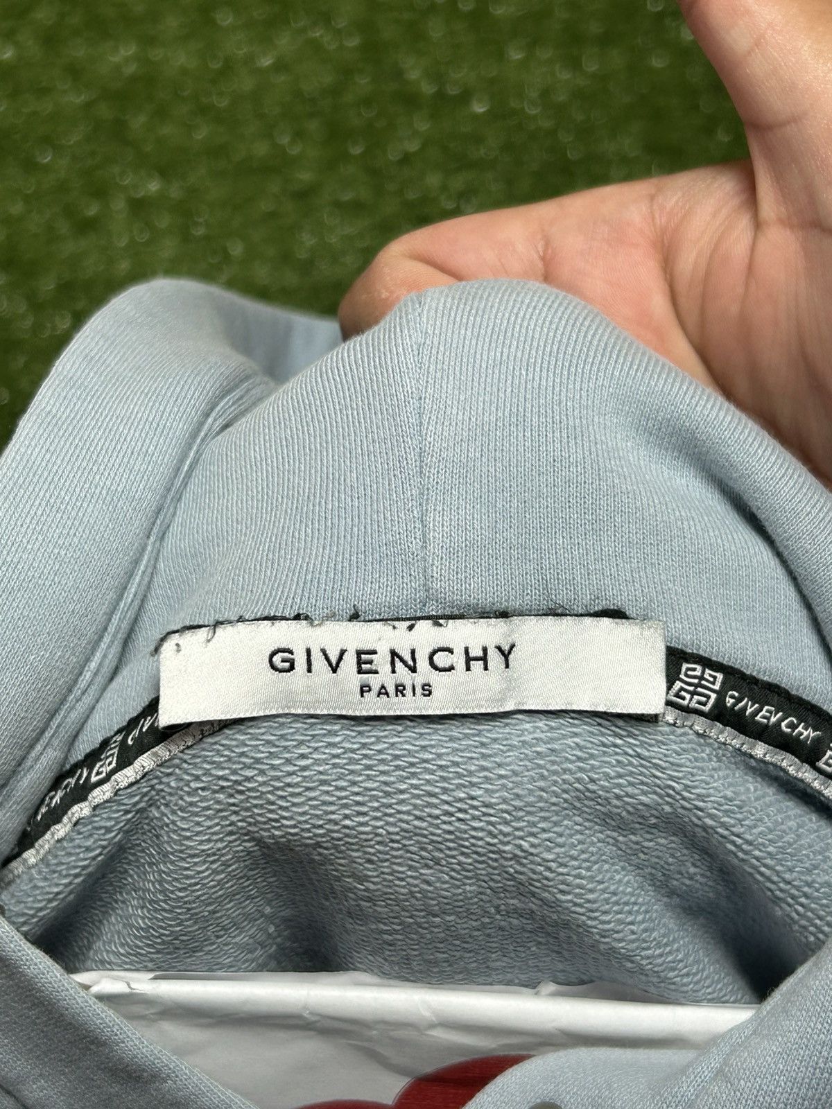 Givenchy Givenchy distressed logo slim hoodie baby blue Size US L / EU 52-54 / 3 - 5 Thumbnail