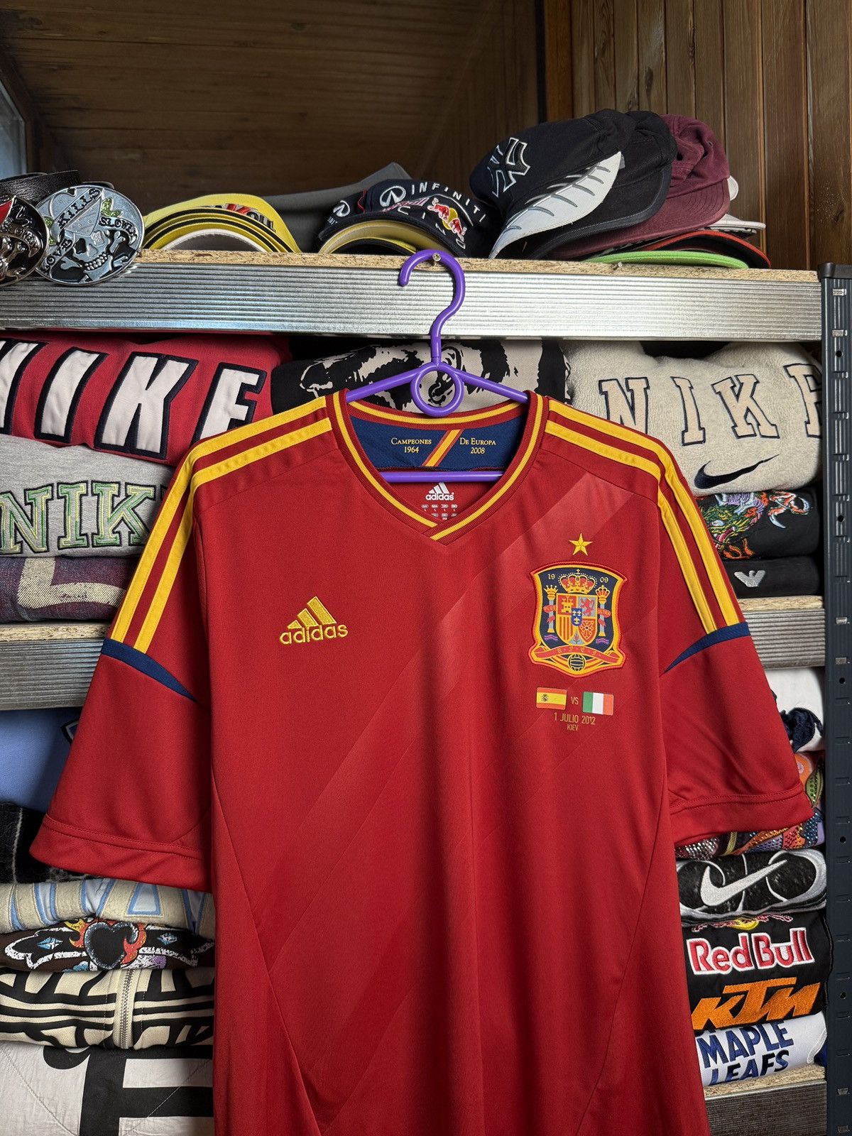 Adidas Vintage UEFA Euro 2012 Poland Ukraine Spain Soccer Jersey Size US L / EU 52-54 / 3 - 3 Thumbnail