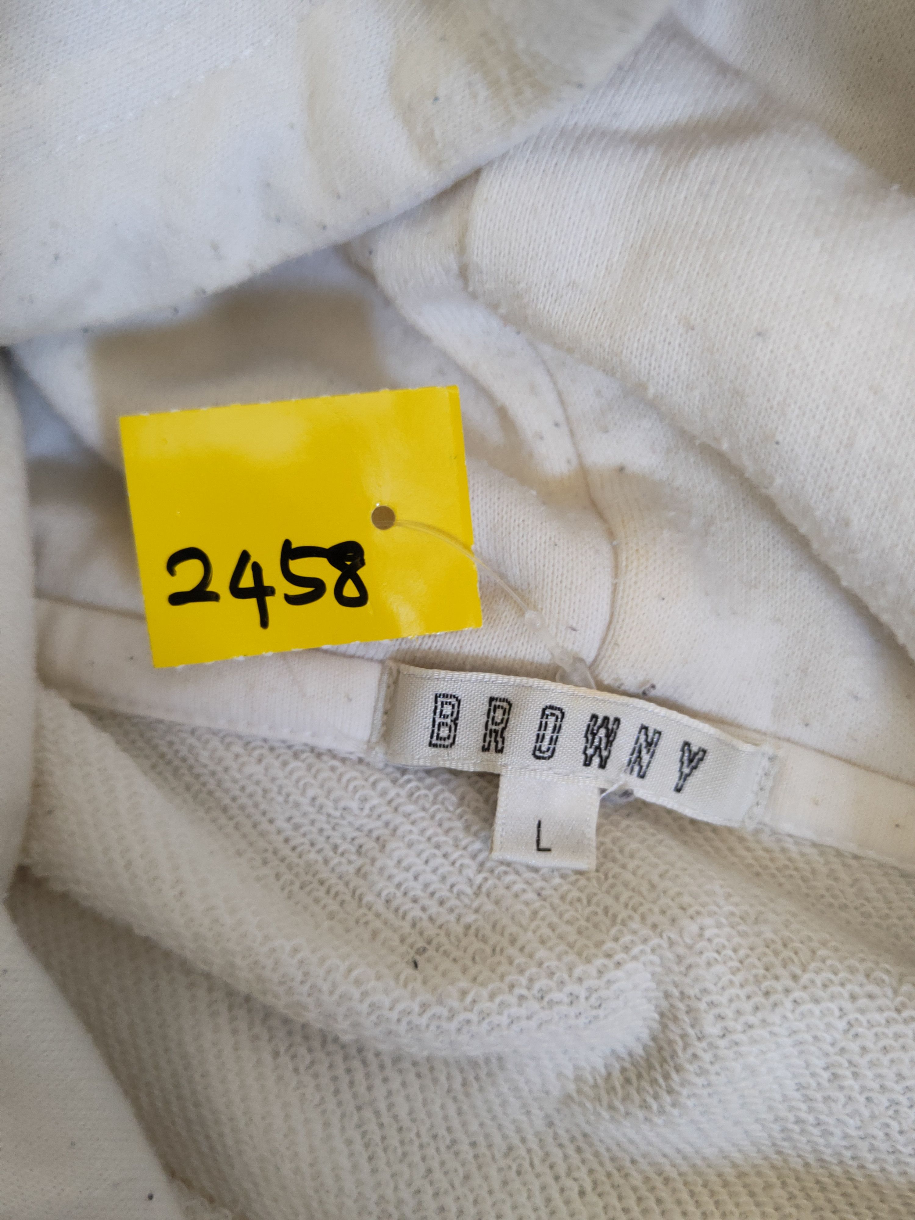 Japanese Brand DL Browny White Hoodie Sweatshirts #2458 Size US M / EU 48-50 / 2 - 11 Thumbnail