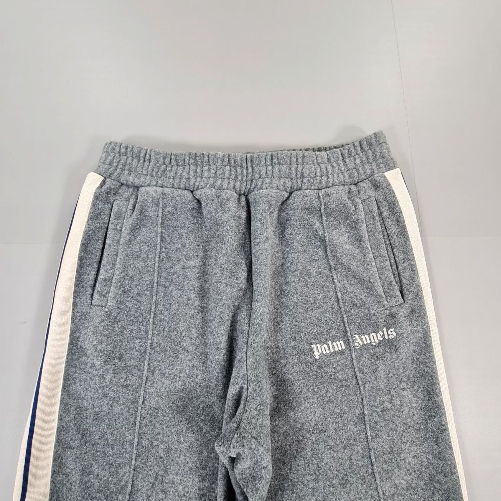 Palm Angels Palm Angels Mens Track Pants Grey XXL Wool Blend Joggers Side Stripe Size US 39 - 2 Thumbnail