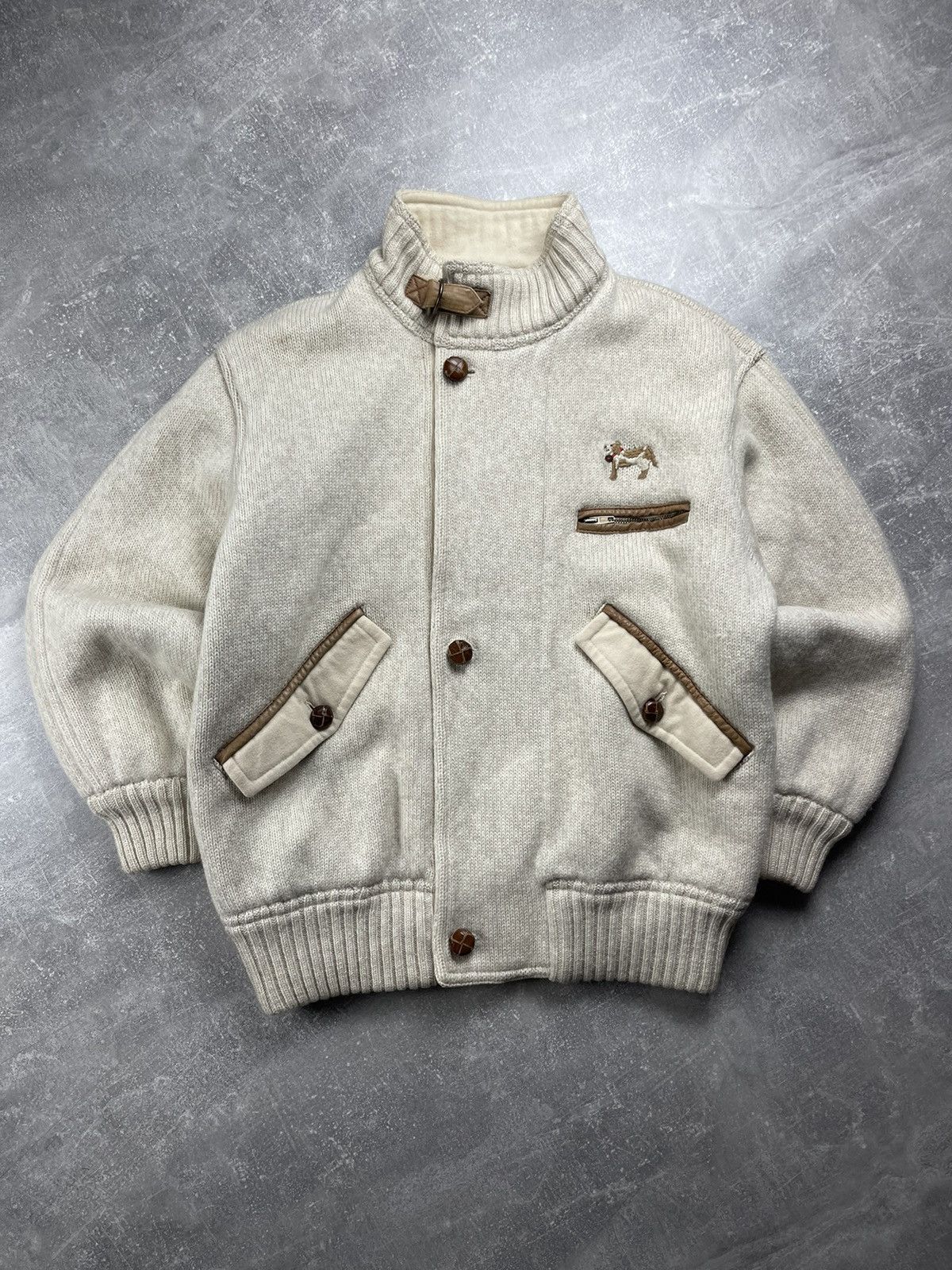 Iceberg ICEBERG × JC de Castelbajac Vintage 90s Wool Bomber Jacket Size US L / EU 52-54 / 3 - 3 Thumbnail