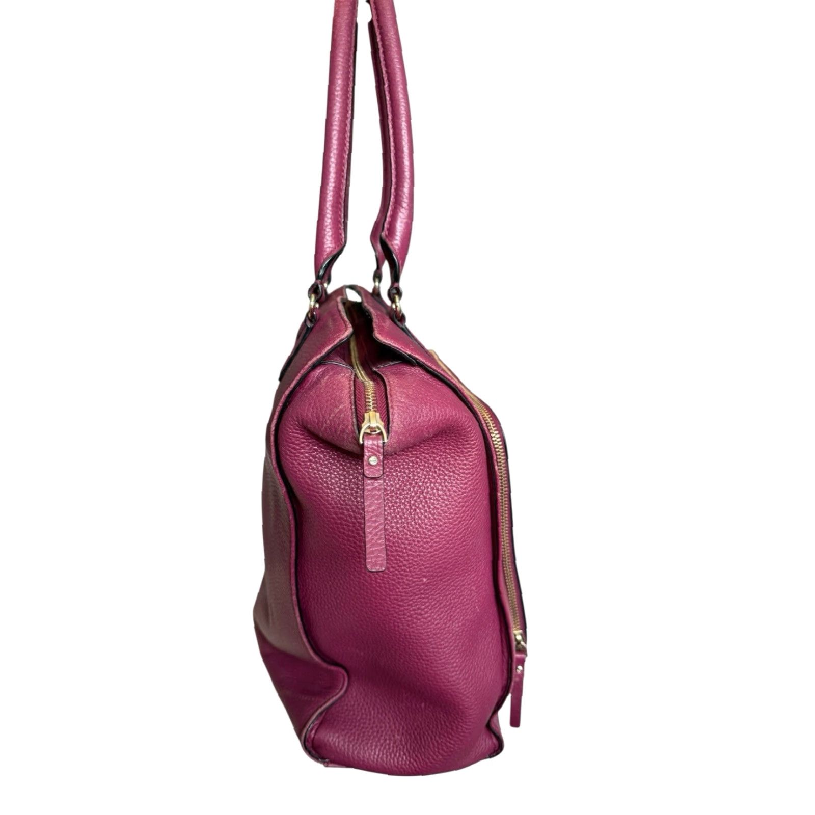 Vintage VINTAGE Kate Spade New York Baxter Street Fernrose Leather Shoulder bag Tote Plum Large Womens Size ONE SIZE - 6 Thumbnail