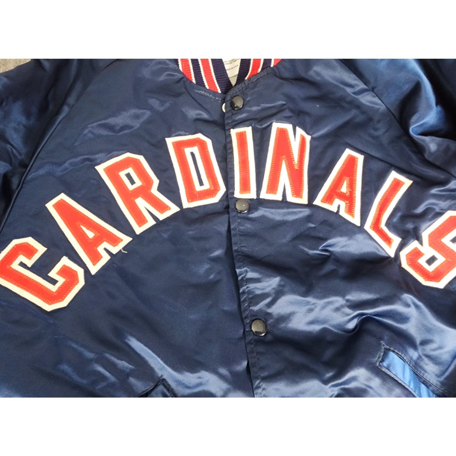 Vintage VINTAGE DeLong USA Satin Bomber Jacket Blue Embroidered Button Up Size L Men Size US L / EU 52-54 / 3 - 3 Thumbnail